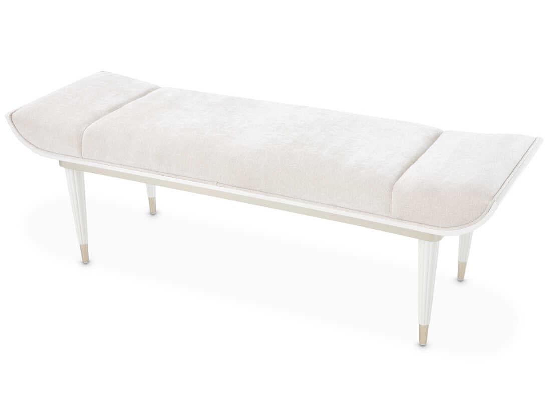 Michael Amini La Marisia Cream Upholstered Accent Bench