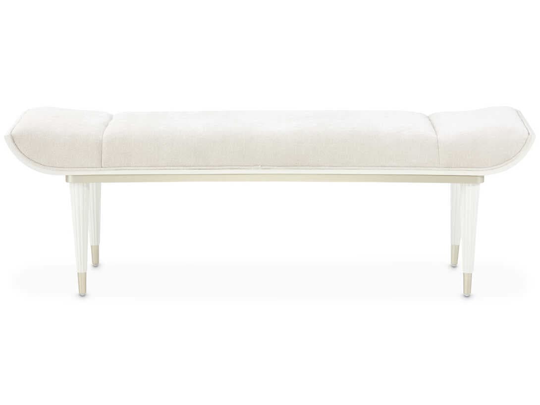 Michael Amini La Marisia Cream Upholstered Accent Bench
