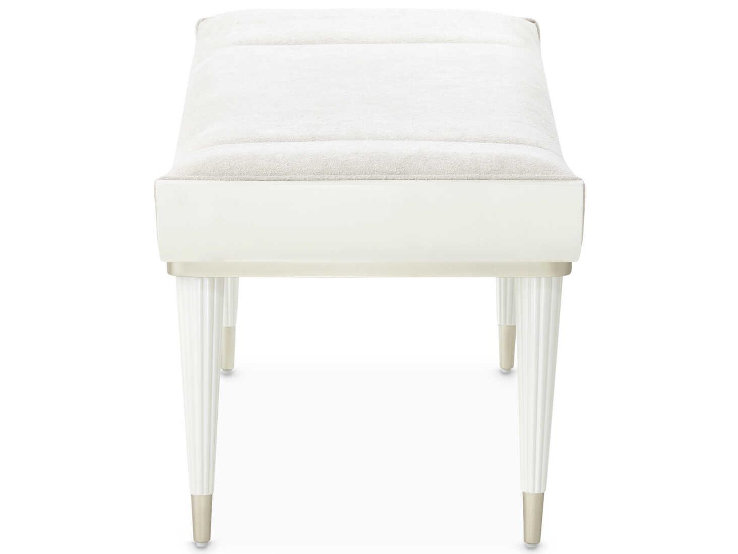 Michael Amini La Marisia Cream Upholstered Accent Bench