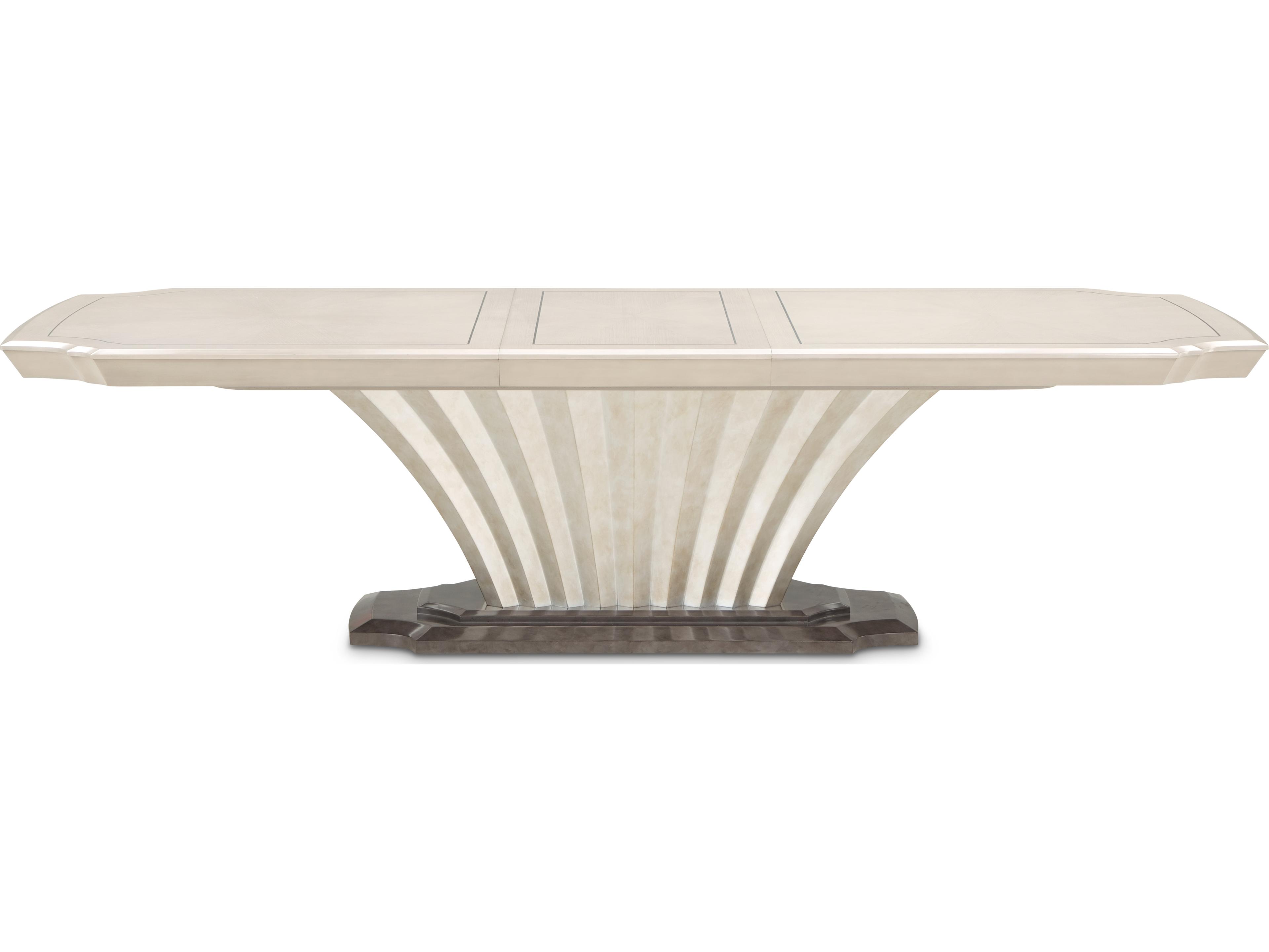 Michael Amini Fantosini Rectangular Wood Silver Mist Dining Table