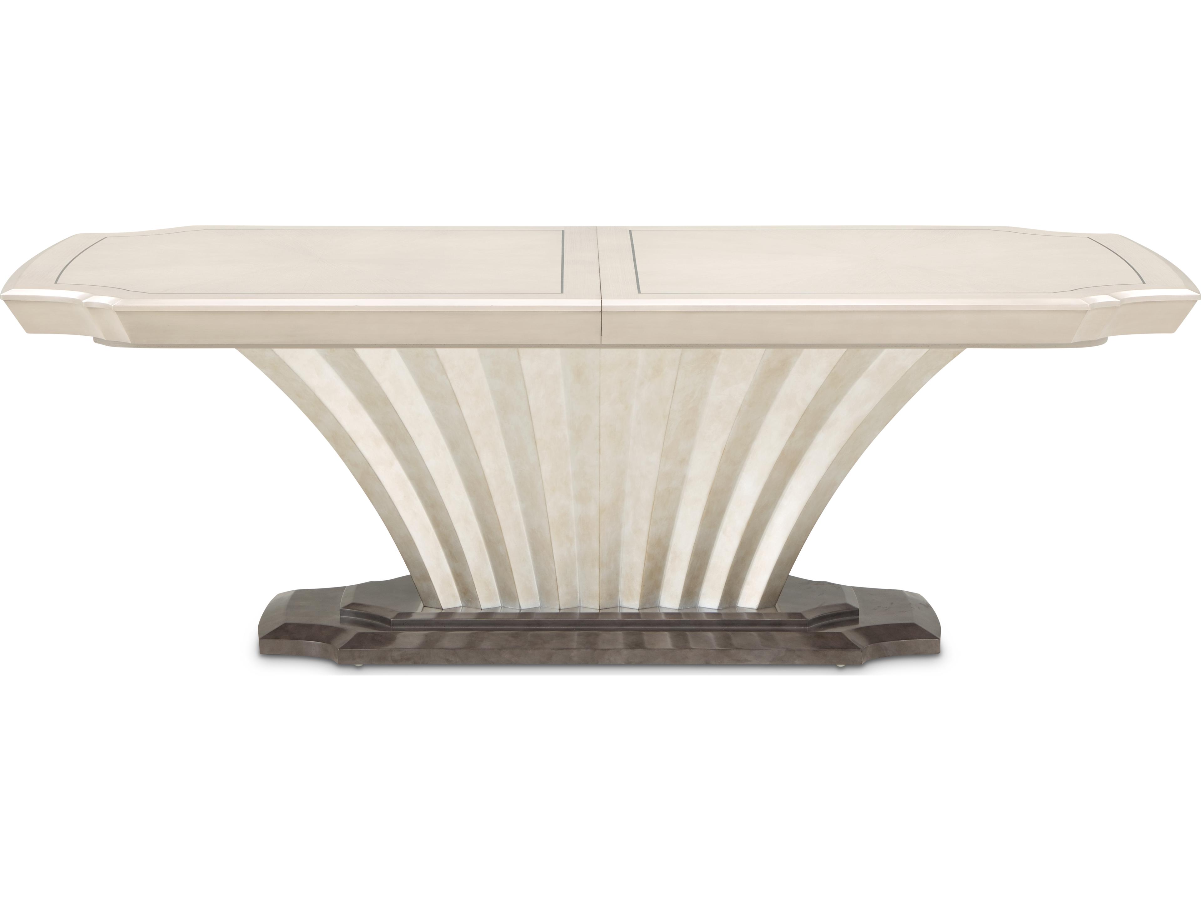 Michael Amini Fantosini Rectangular Wood Silver Mist Dining Table