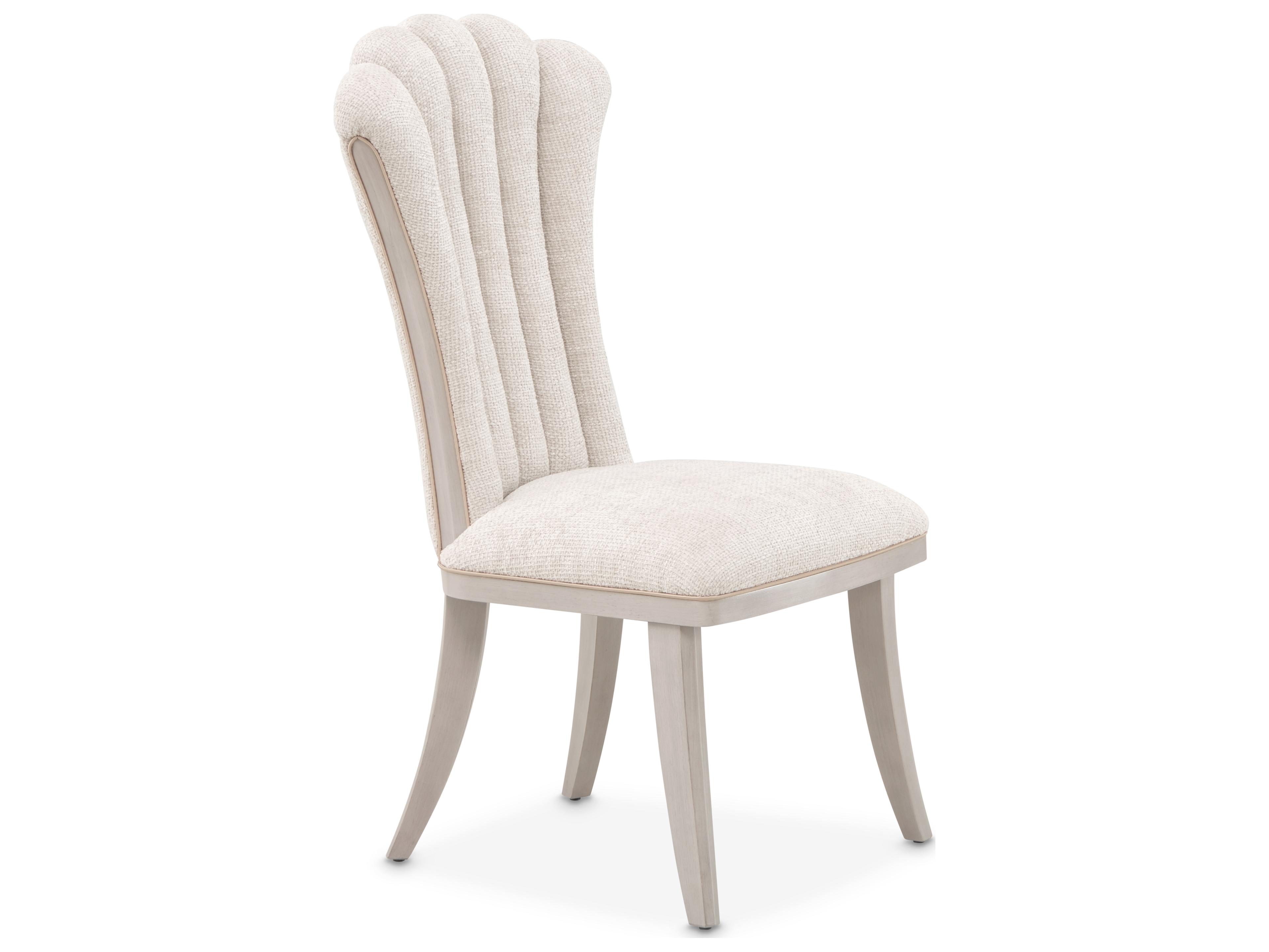 Michael Amini Fantosini Poplar Wood Beige Upholstered Armless Dining Chair