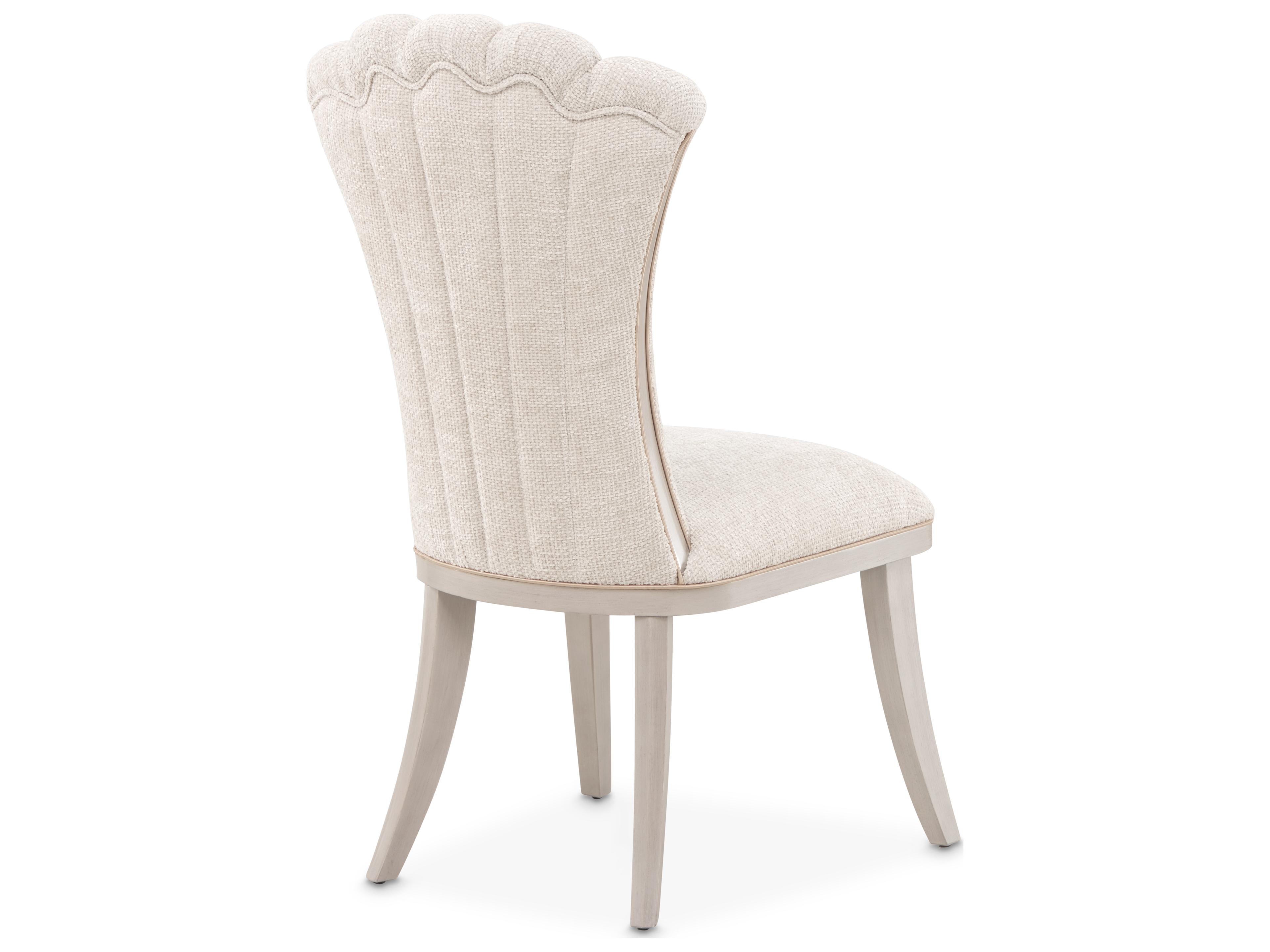 Michael Amini Fantosini Poplar Wood Beige Upholstered Armless Dining Chair