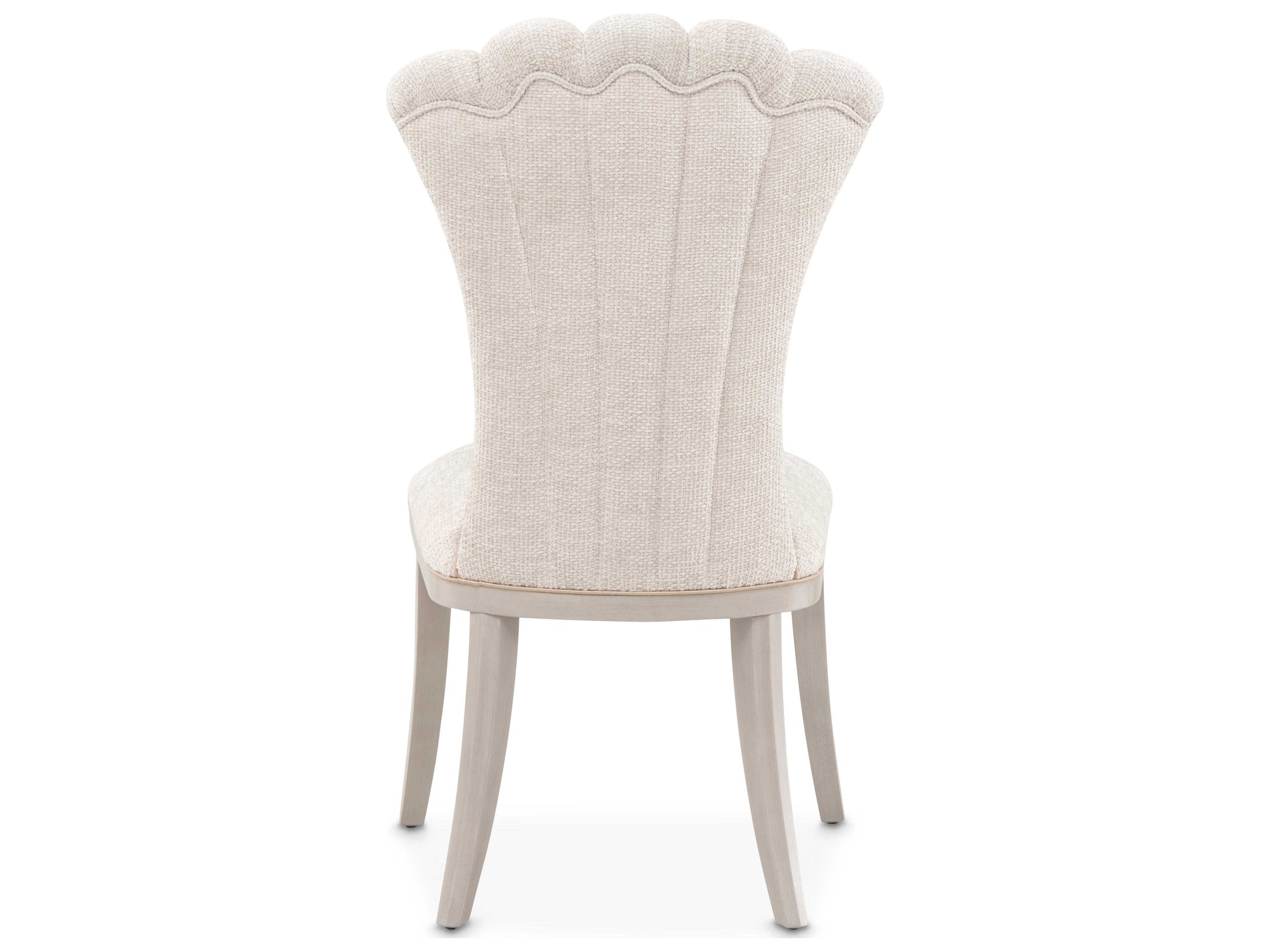 Michael Amini Fantosini Poplar Wood Beige Upholstered Armless Dining Chair