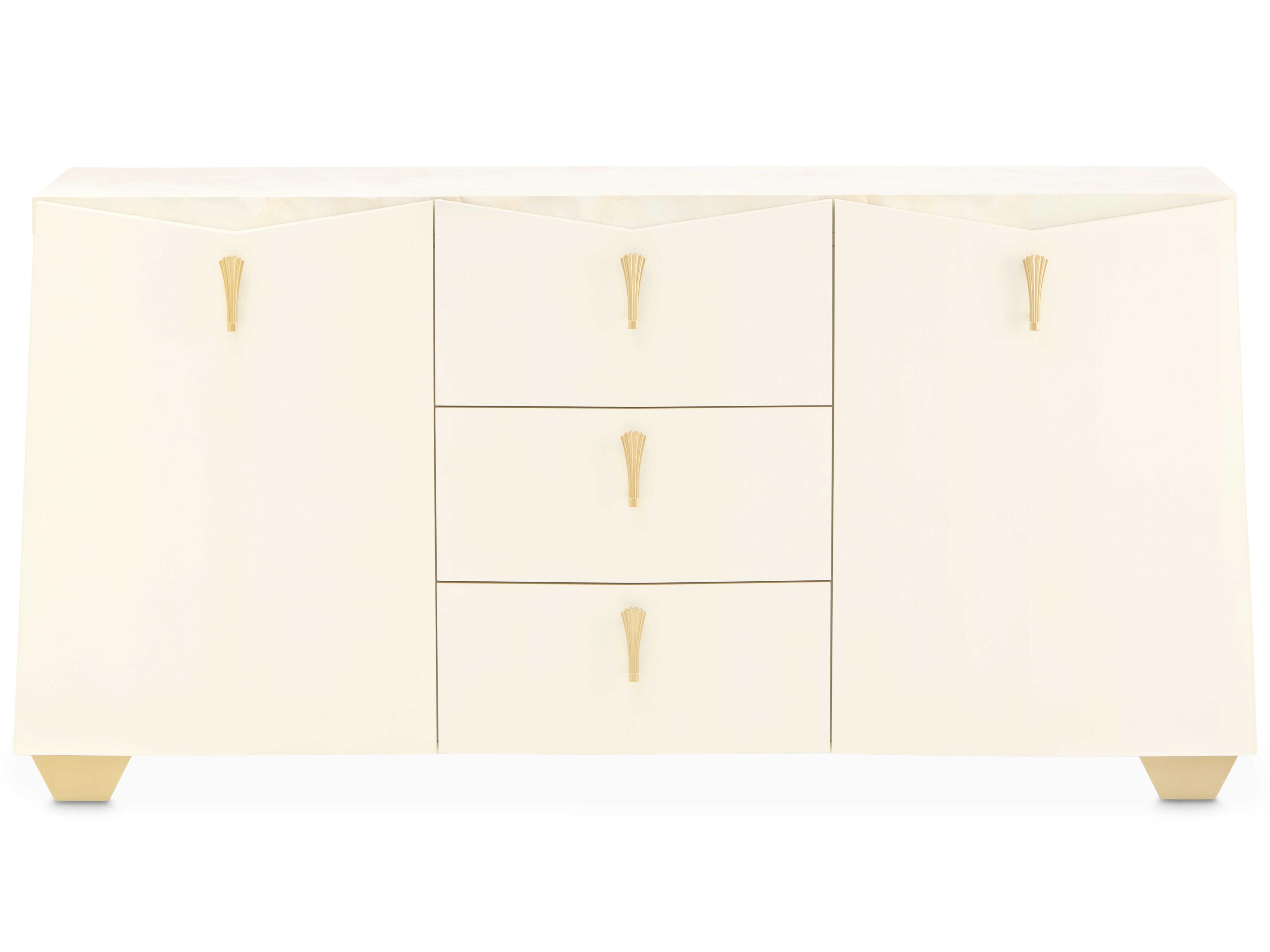 Michael Amini Fantosini 72" Poplar Wood Creamy Pearl Sideboard