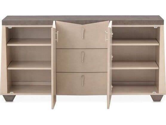 Michael Amini Fantosini 72" Poplar Wood Silver Mist Sideboard