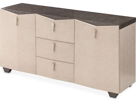 Michael Amini Fantosini 72" Poplar Wood Silver Mist Sideboard