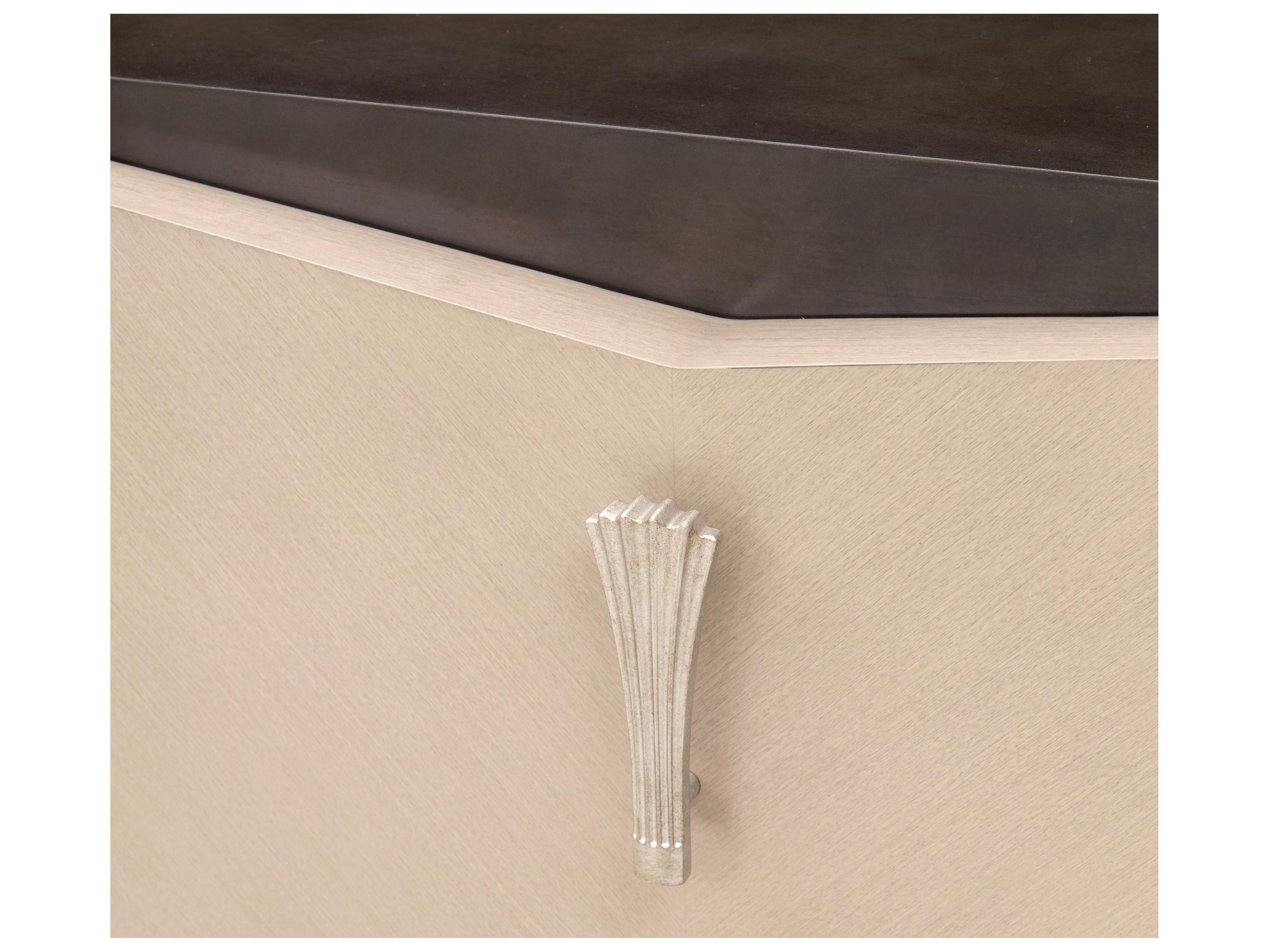 Michael Amini Fantosini 2-Drawers Beige Poplar Wood Nightstand