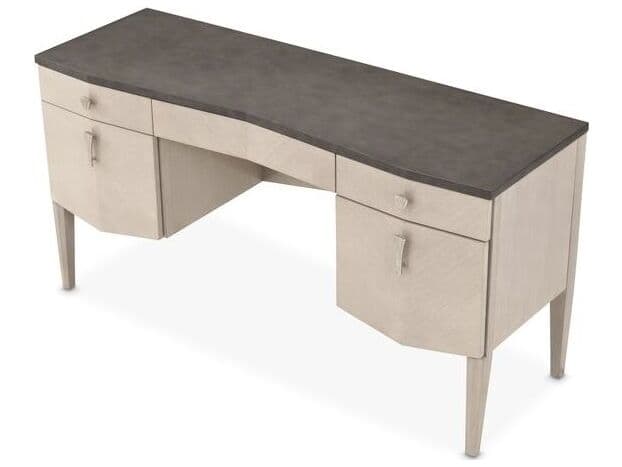 Michael Amini Fantosini Silver Mist Poplar Wood Vanity Table