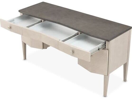 Michael Amini Fantosini Silver Mist Poplar Wood Vanity Table