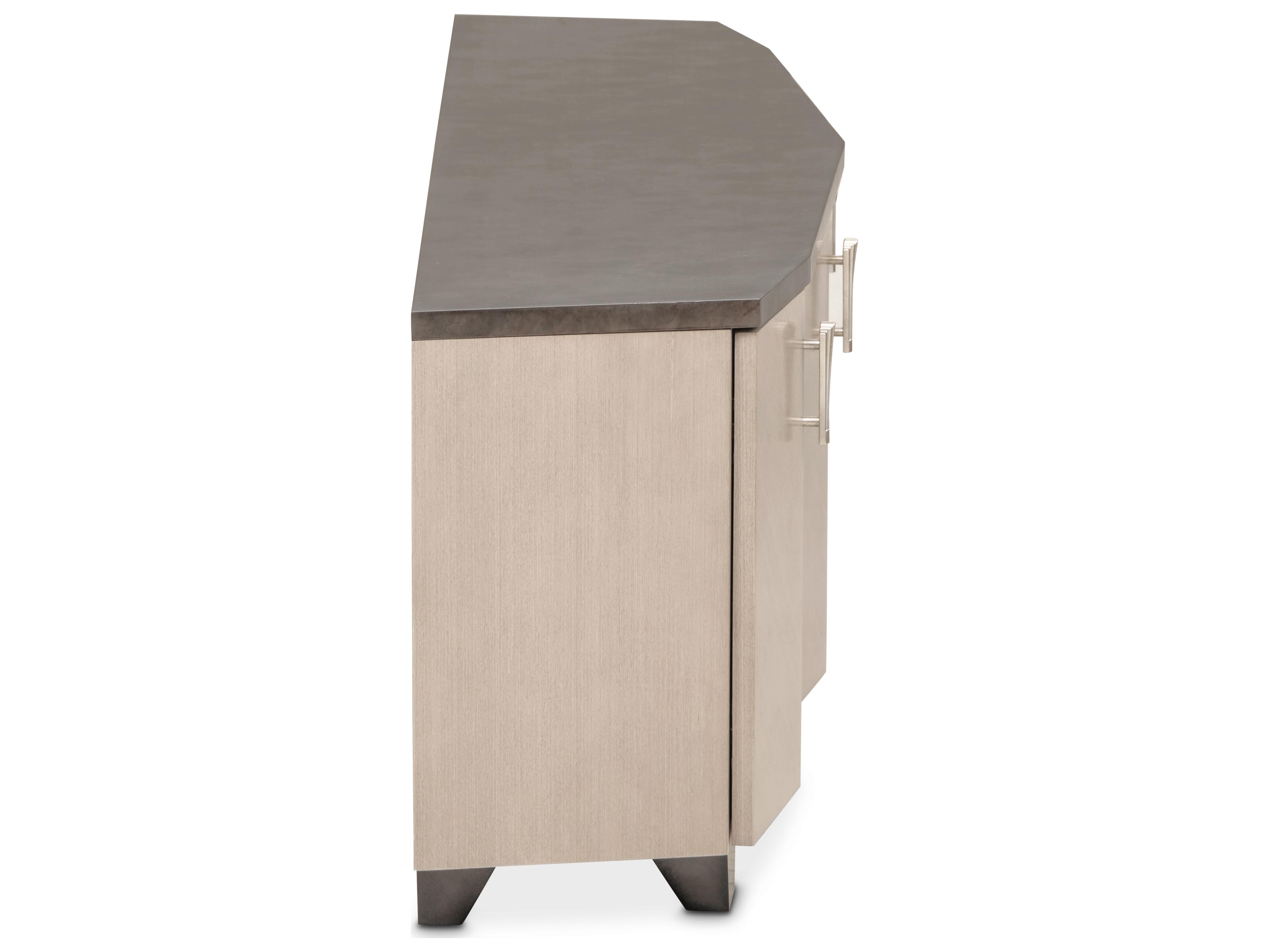 Michael Amini Fantosini 80" Poplar Wood Silver Mist Media Console