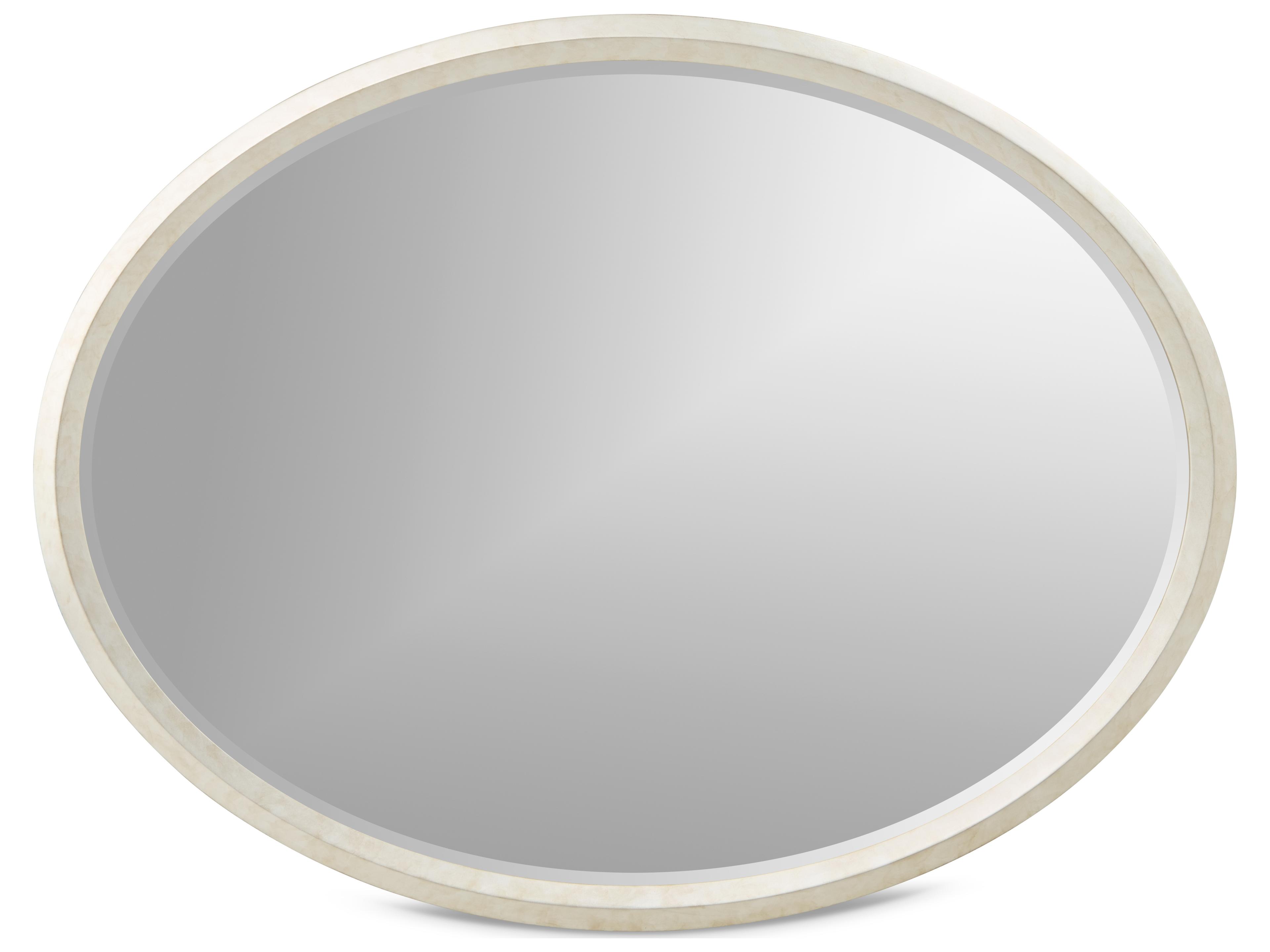 Michael Amini Fantosini Silver Oval Wall Mirror