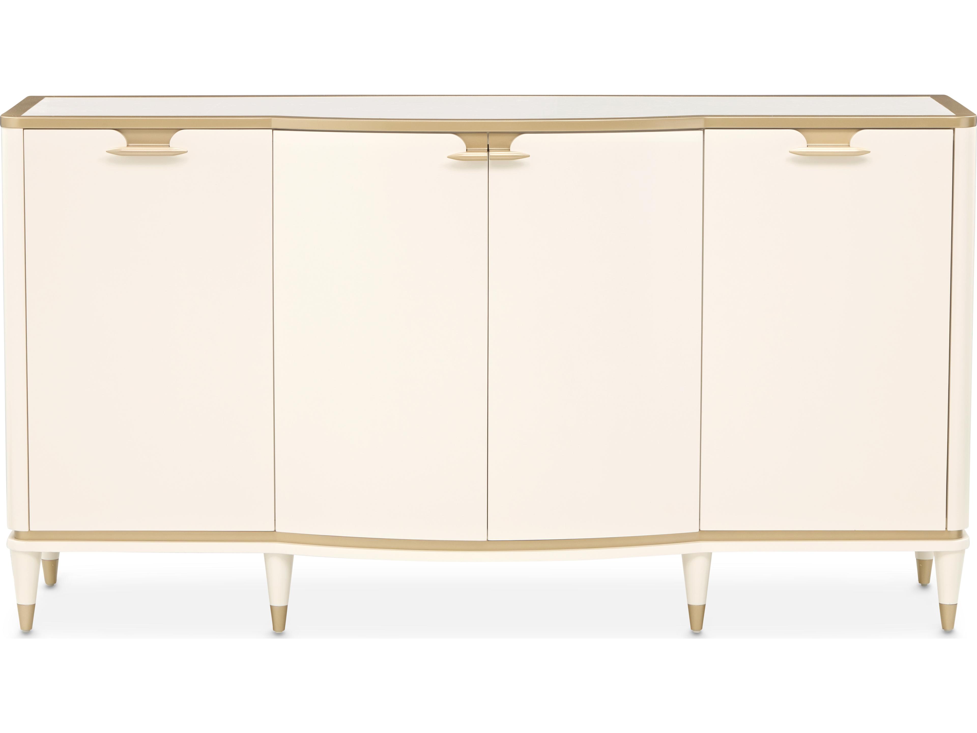 Michael Amini La Terrazza 70" Poplar Wood Creamy Pearl Sideboard