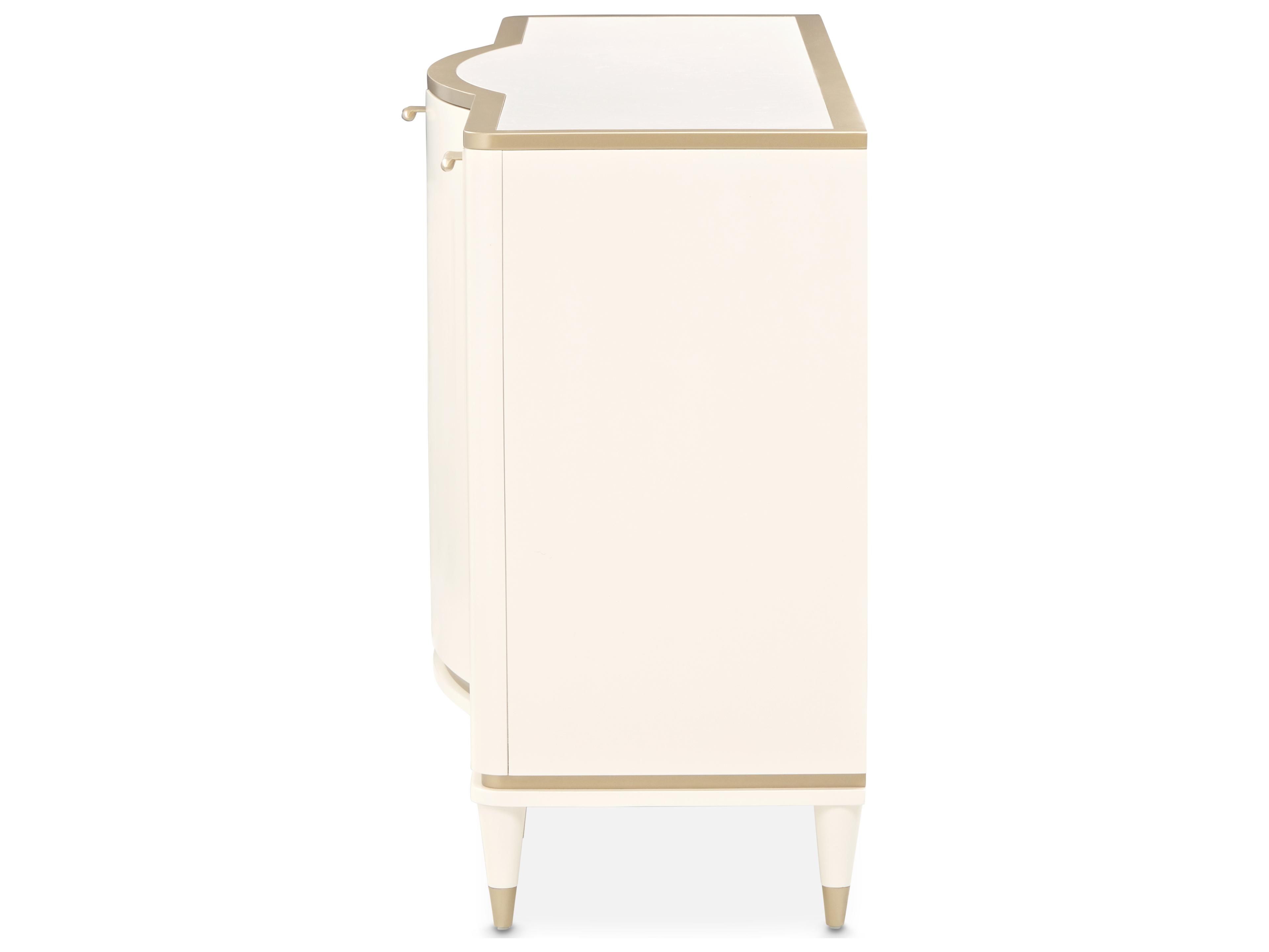 Michael Amini La Terrazza 70" Poplar Wood Creamy Pearl Sideboard