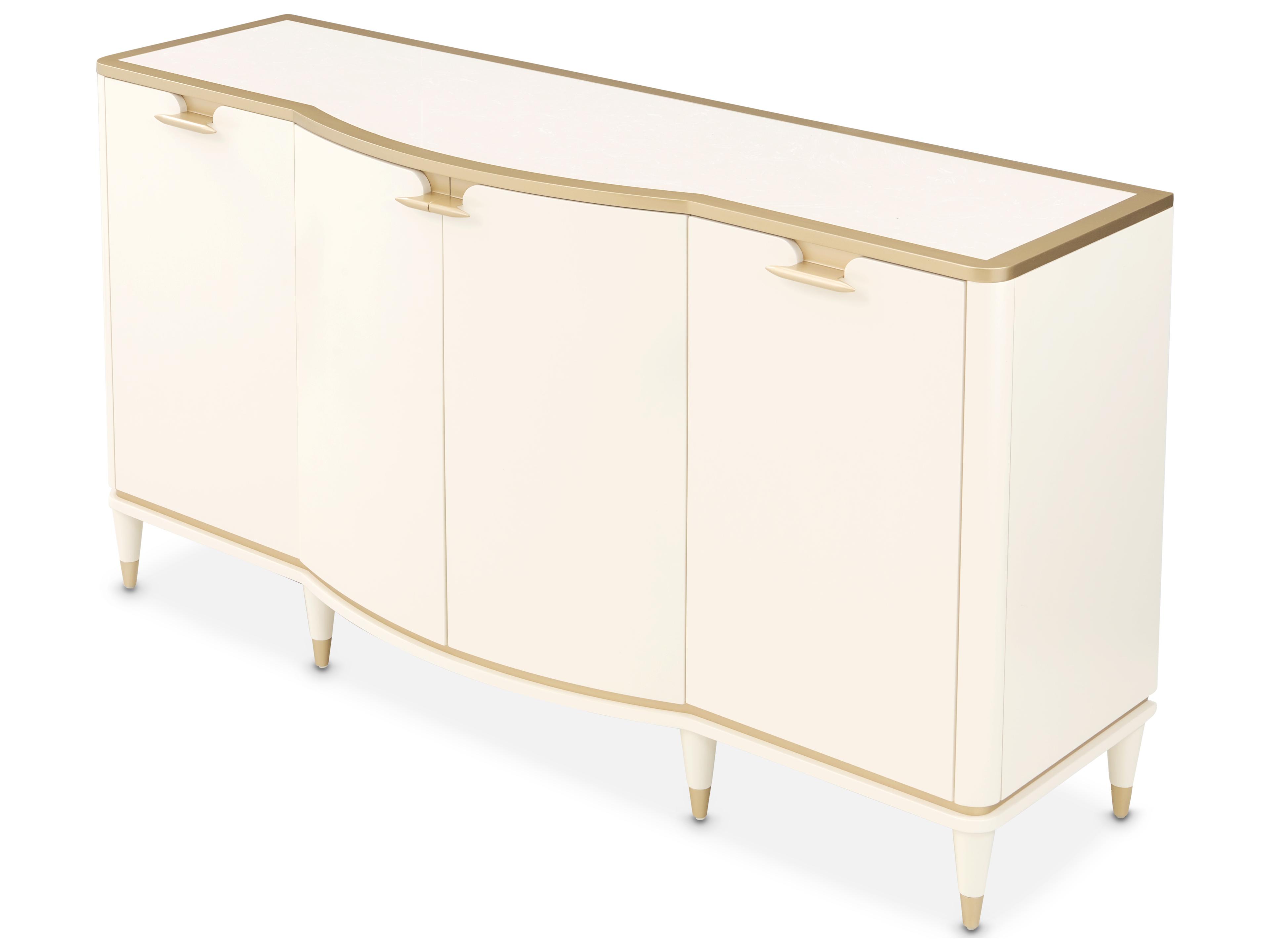 Michael Amini La Terrazza 70" Poplar Wood Creamy Pearl Sideboard