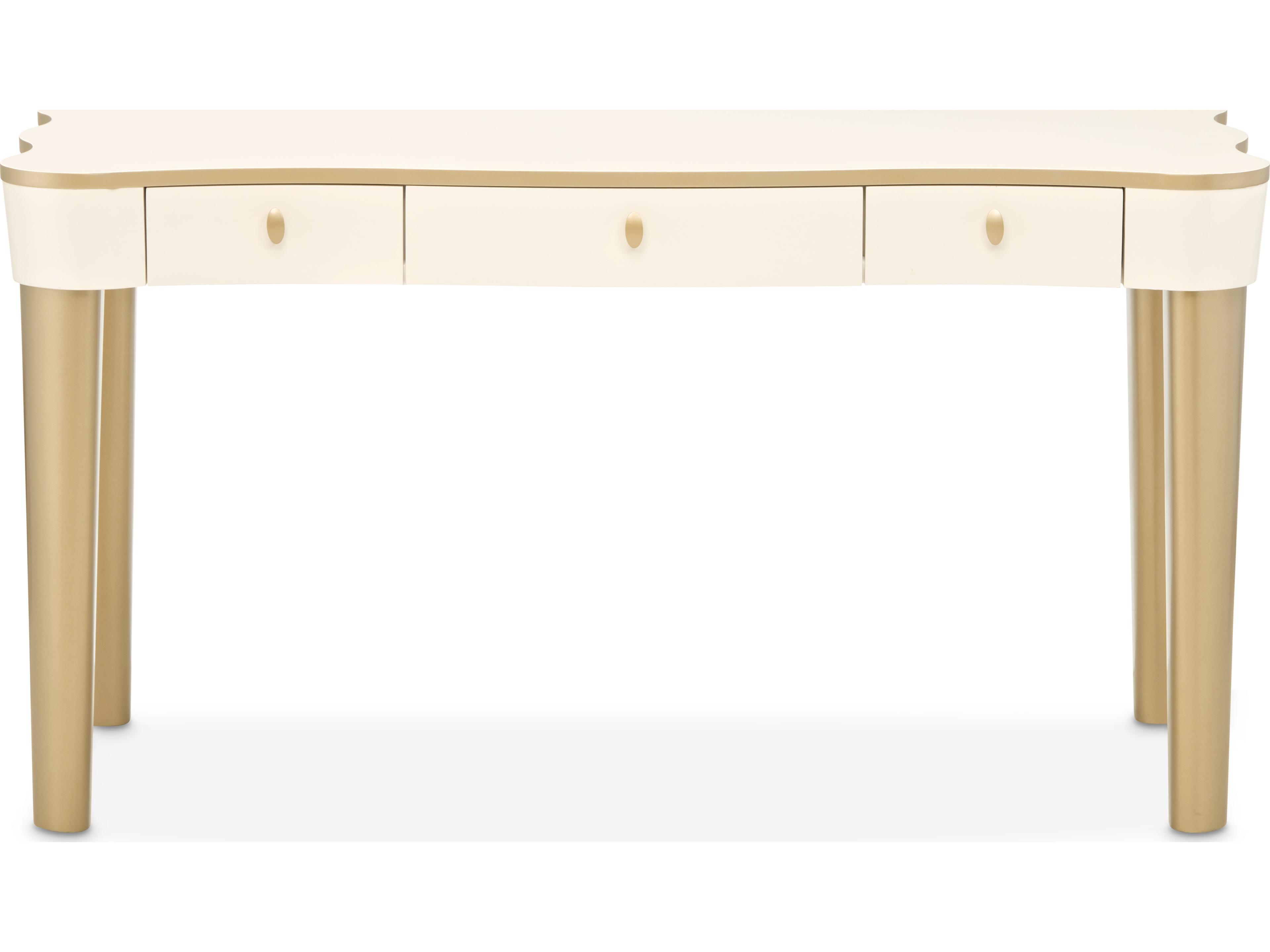 Michael Amini La Terrazza Creamy Pearl Poplar Wood Vanity Table