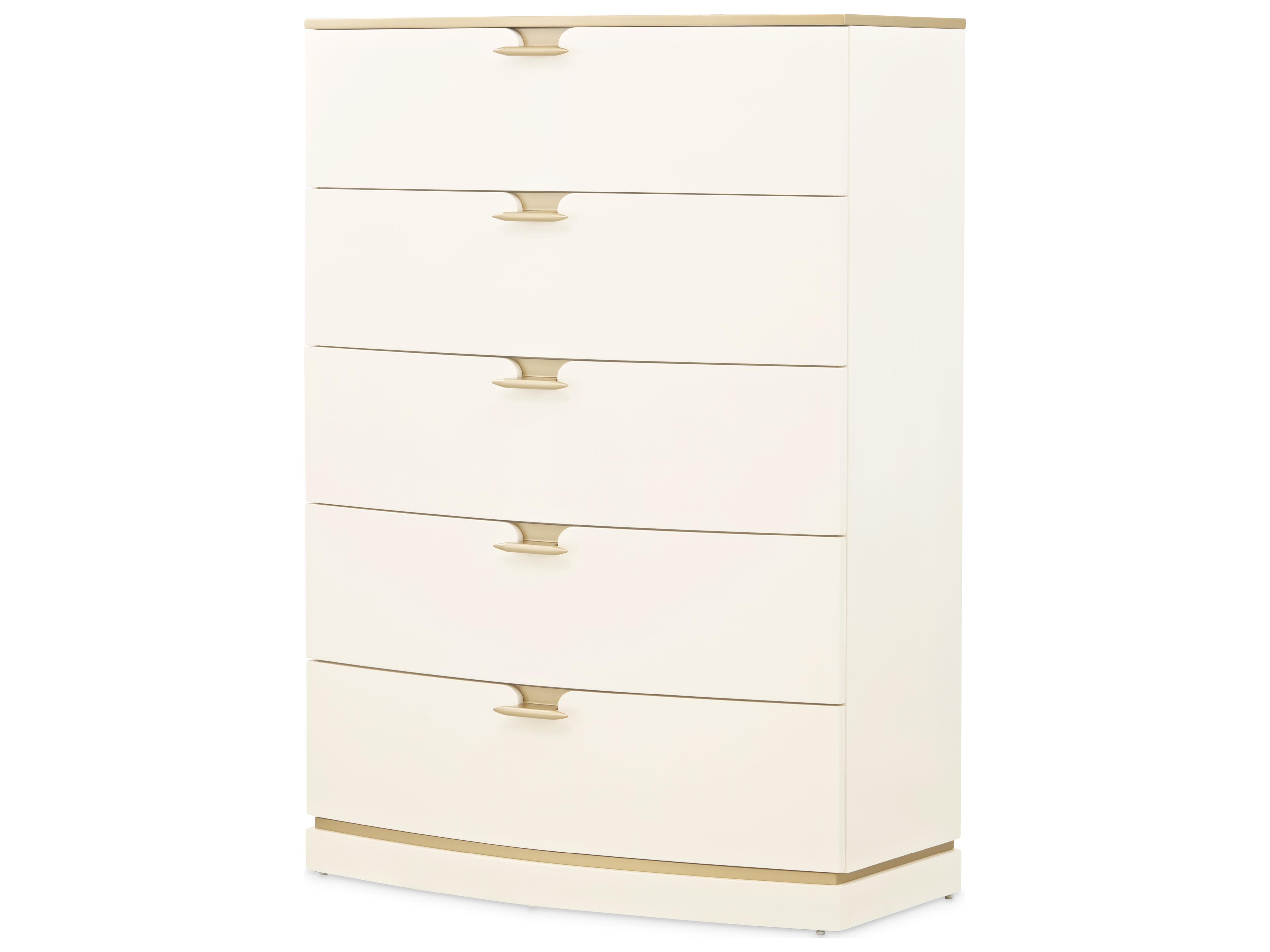 Michael Amini La Terrazza Creamy Pearl Beige Poplar Wood Accent Chest