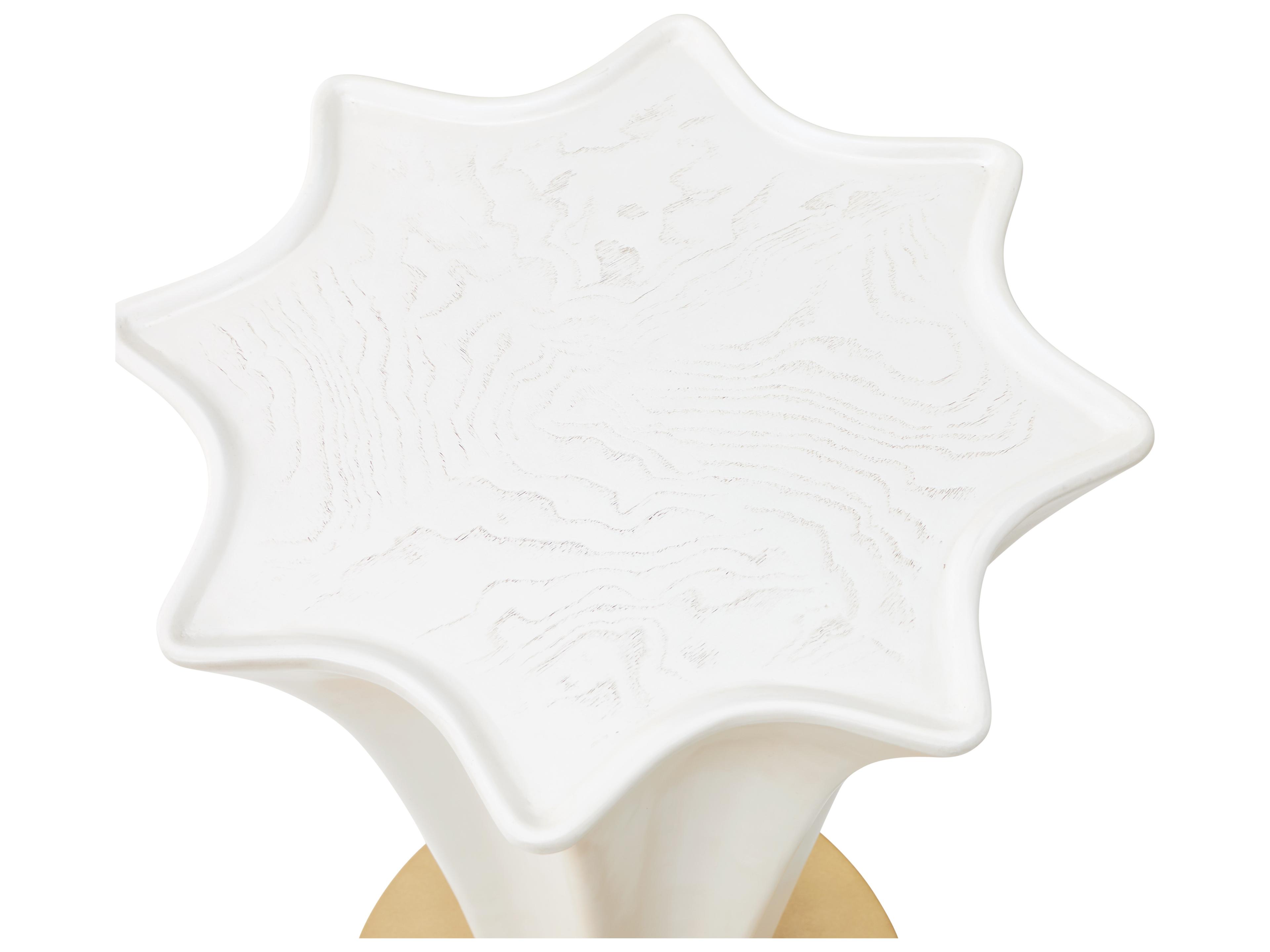 Michael Amini La Terrazza Hexagon Wood Creamy Pearl End Table