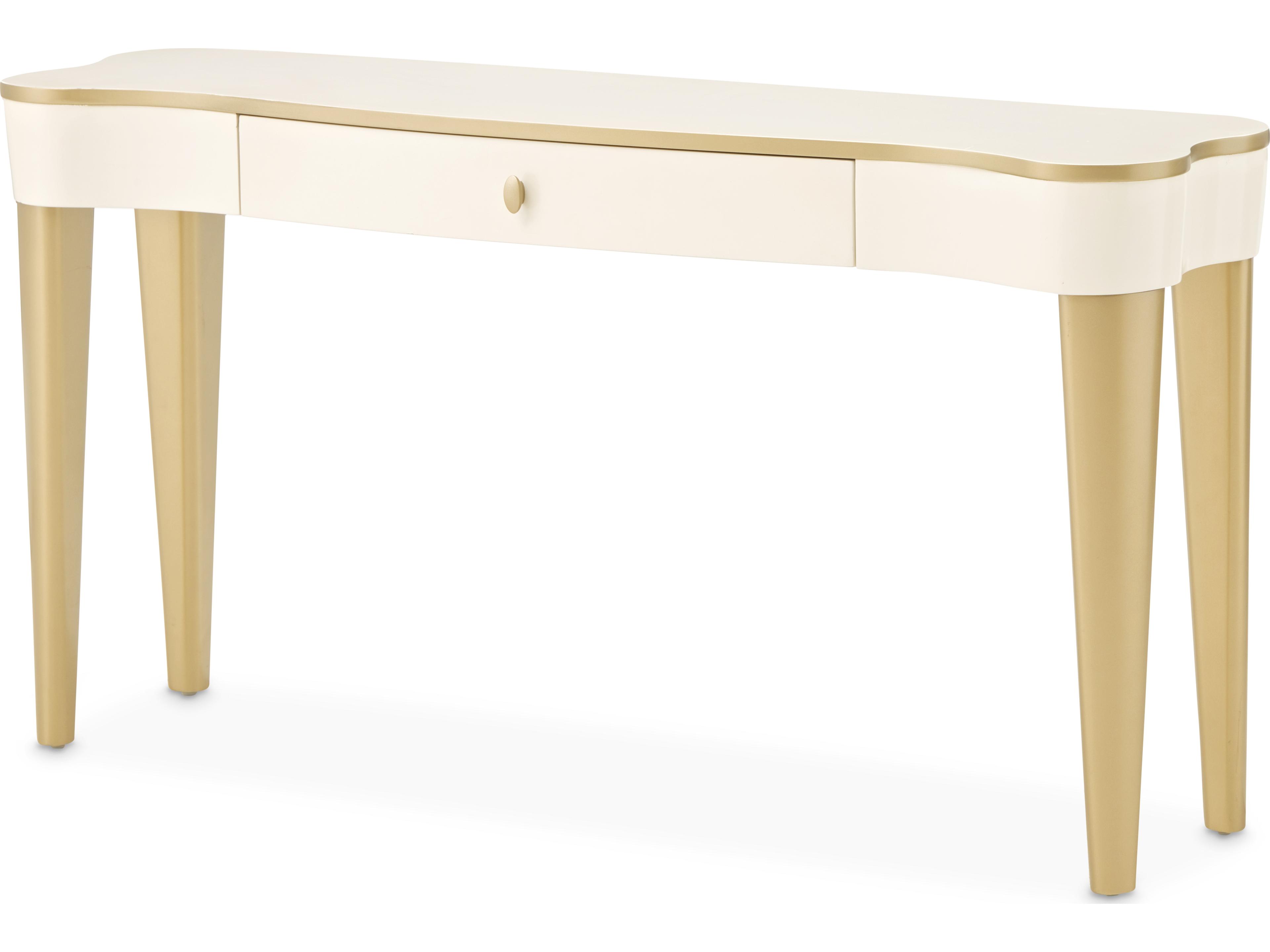 Michael Amini La Terrazza Rectangular Wood Creamy Pearl Console Table