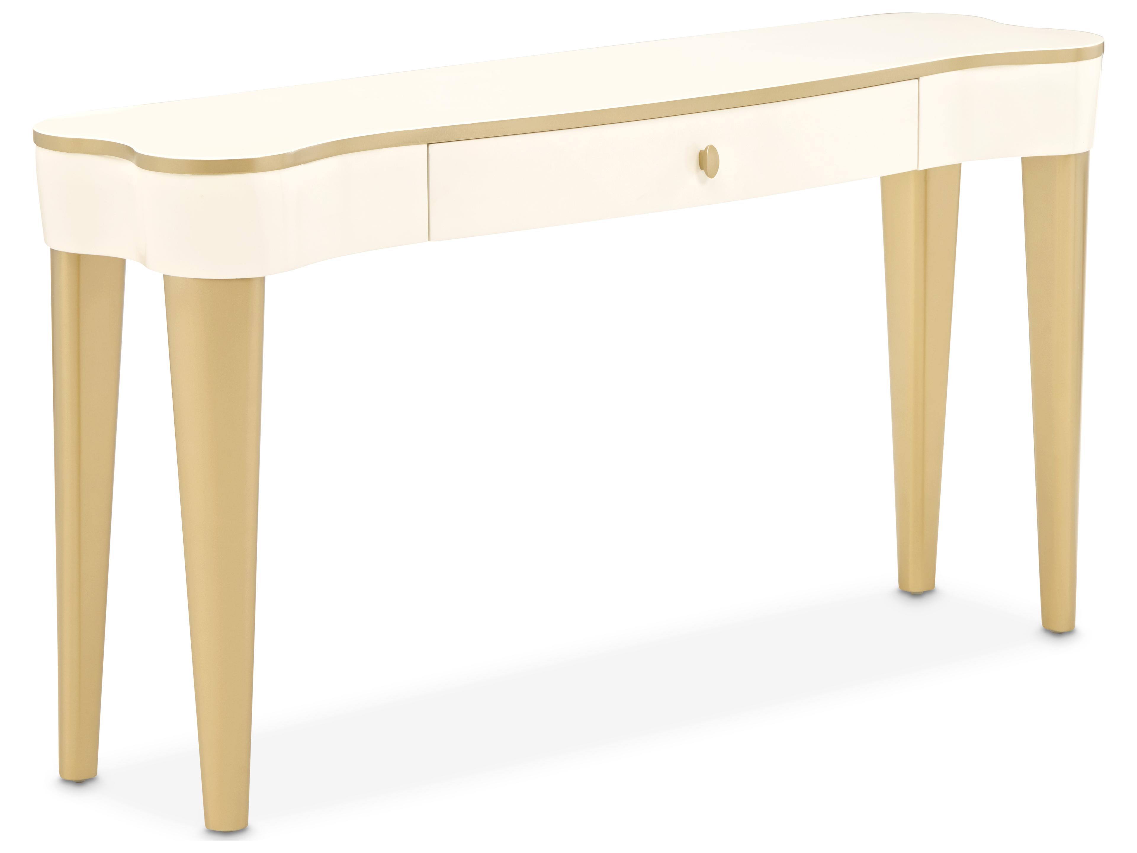 Michael Amini La Terrazza Rectangular Wood Creamy Pearl Console Table