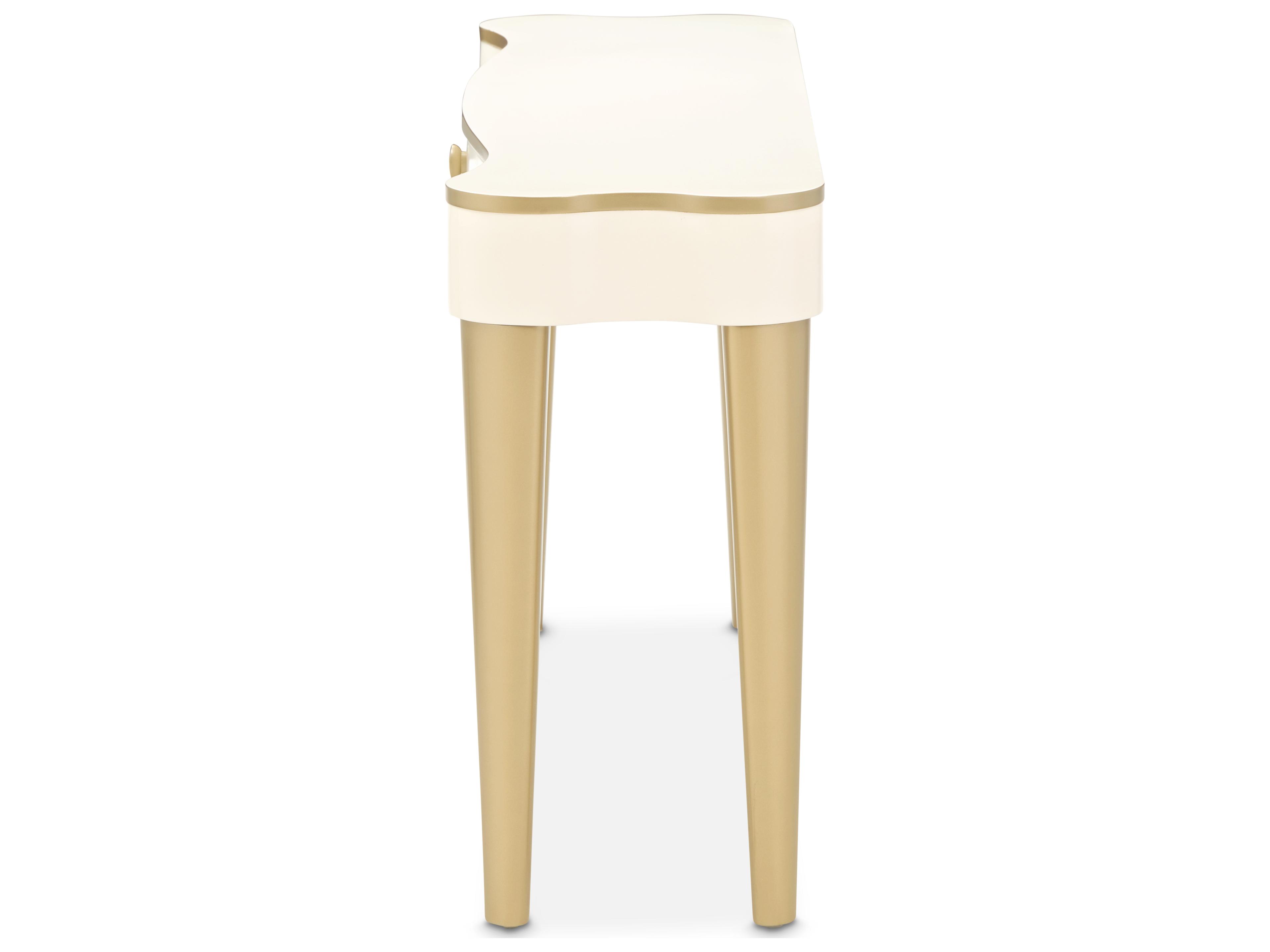 Michael Amini La Terrazza Rectangular Wood Creamy Pearl Console Table