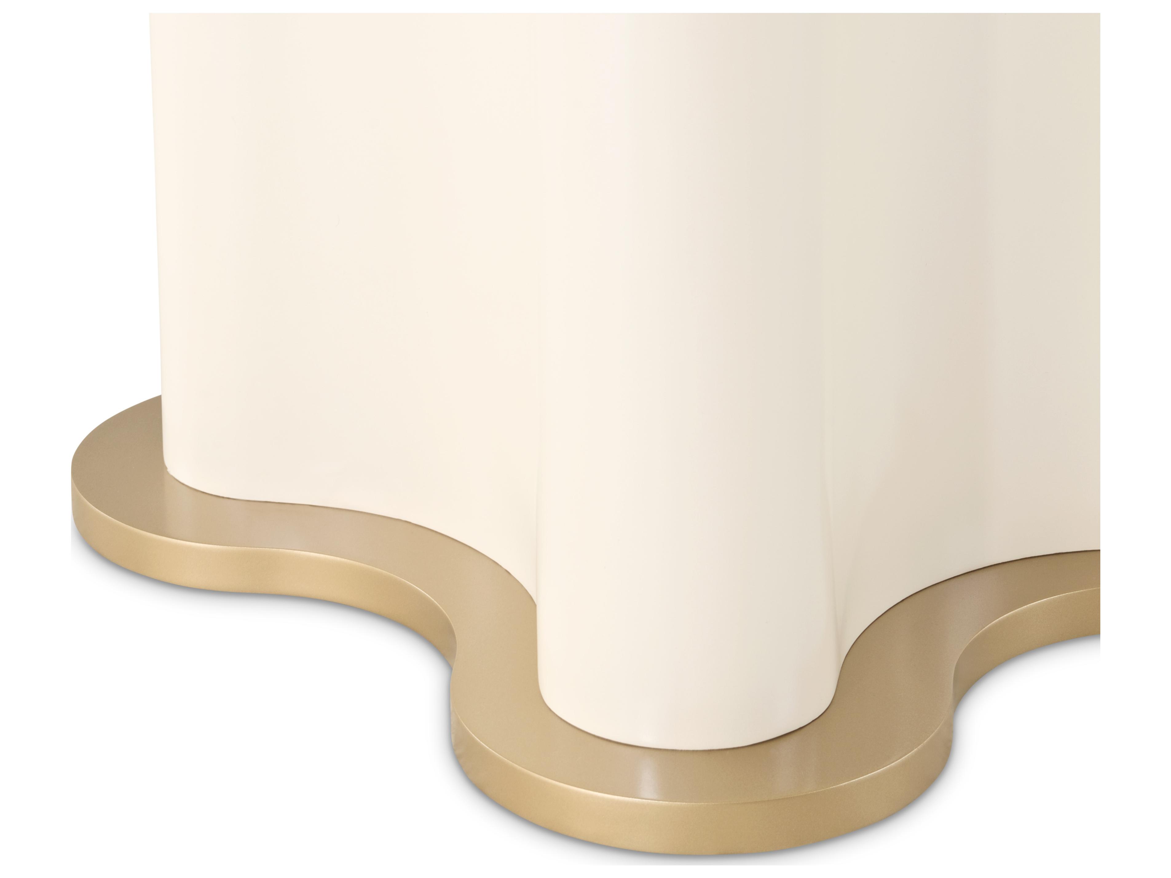 Michael Amini La Terrazza Round Wood Creamy Pearl Dining Table