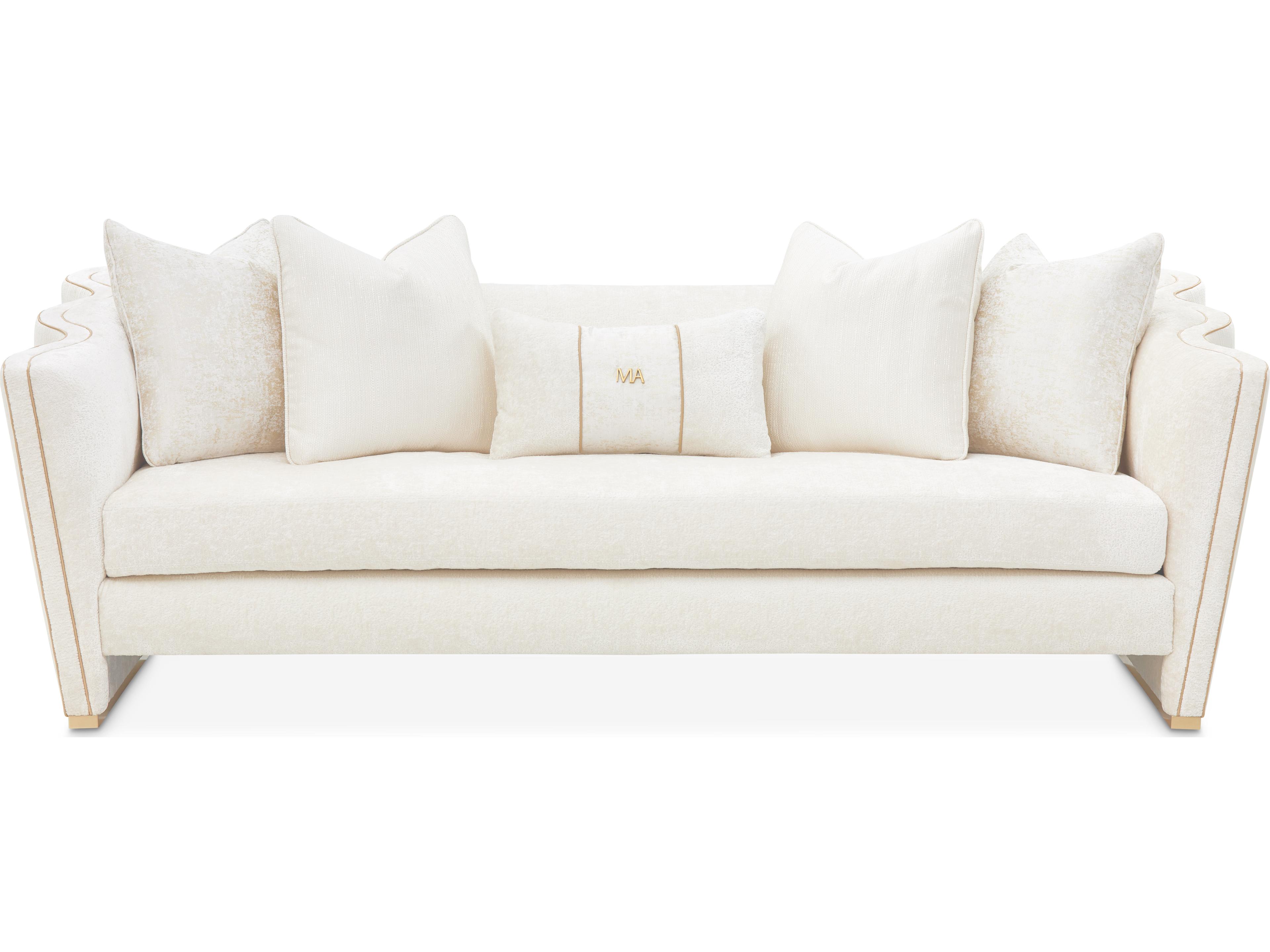 Michael Amini La Terrazza Starlight Light Champagne Upholstered Sofa