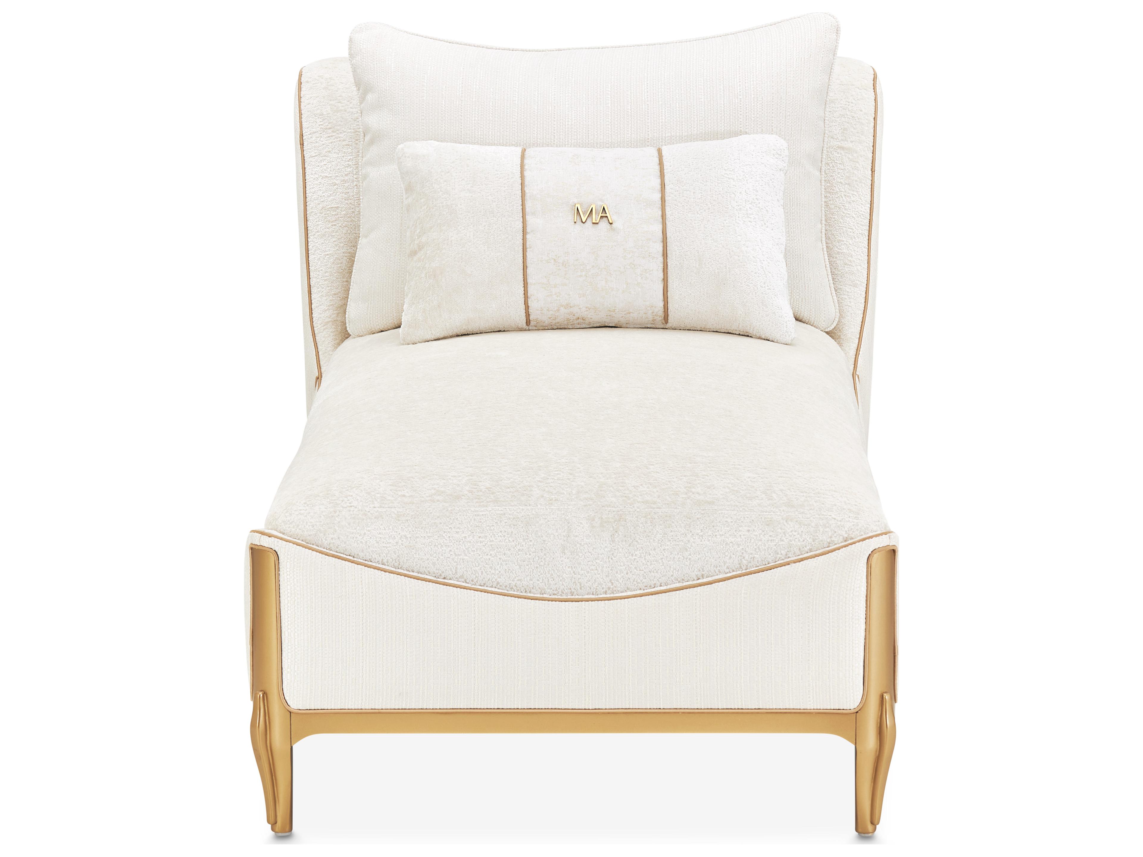 Michael Amini La Terrazza Starlight Light Champagne Upholstered Chaise