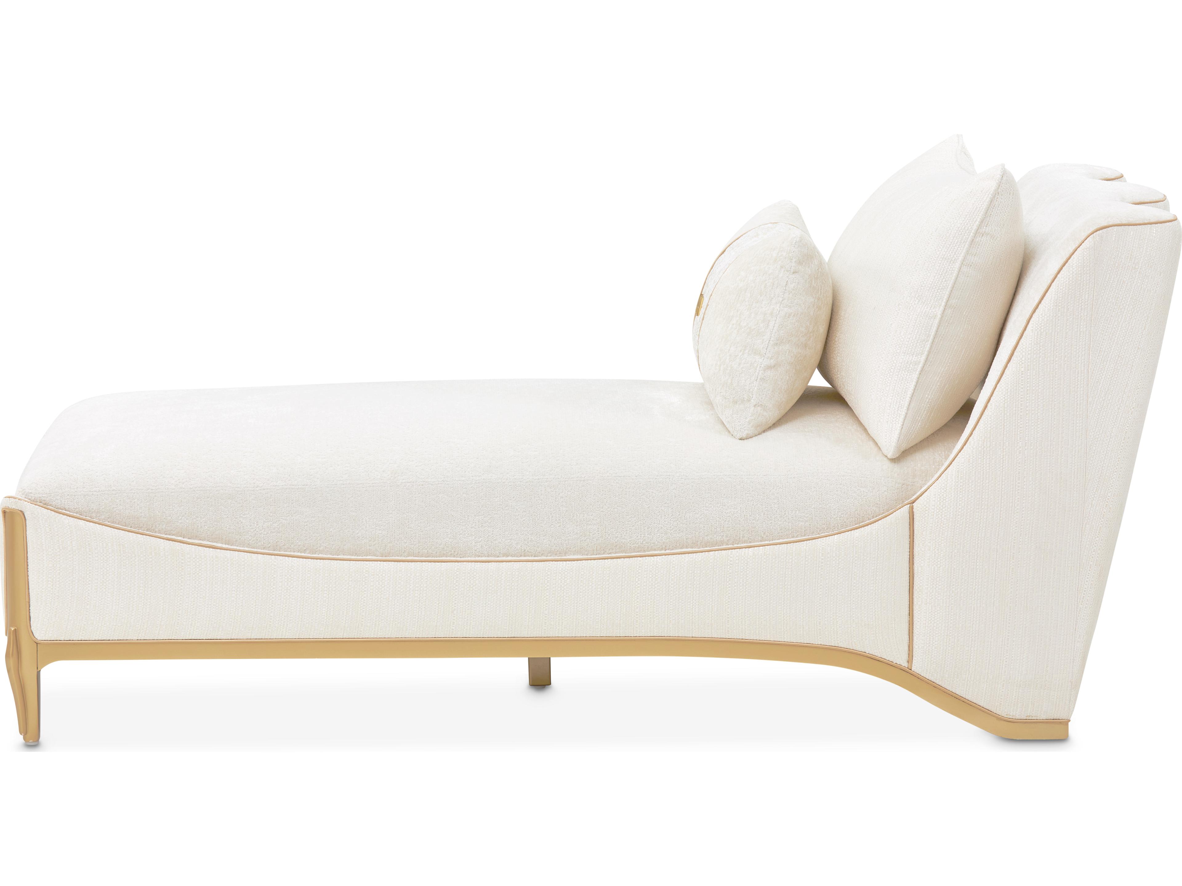 Michael Amini La Terrazza Starlight Light Champagne Upholstered Chaise