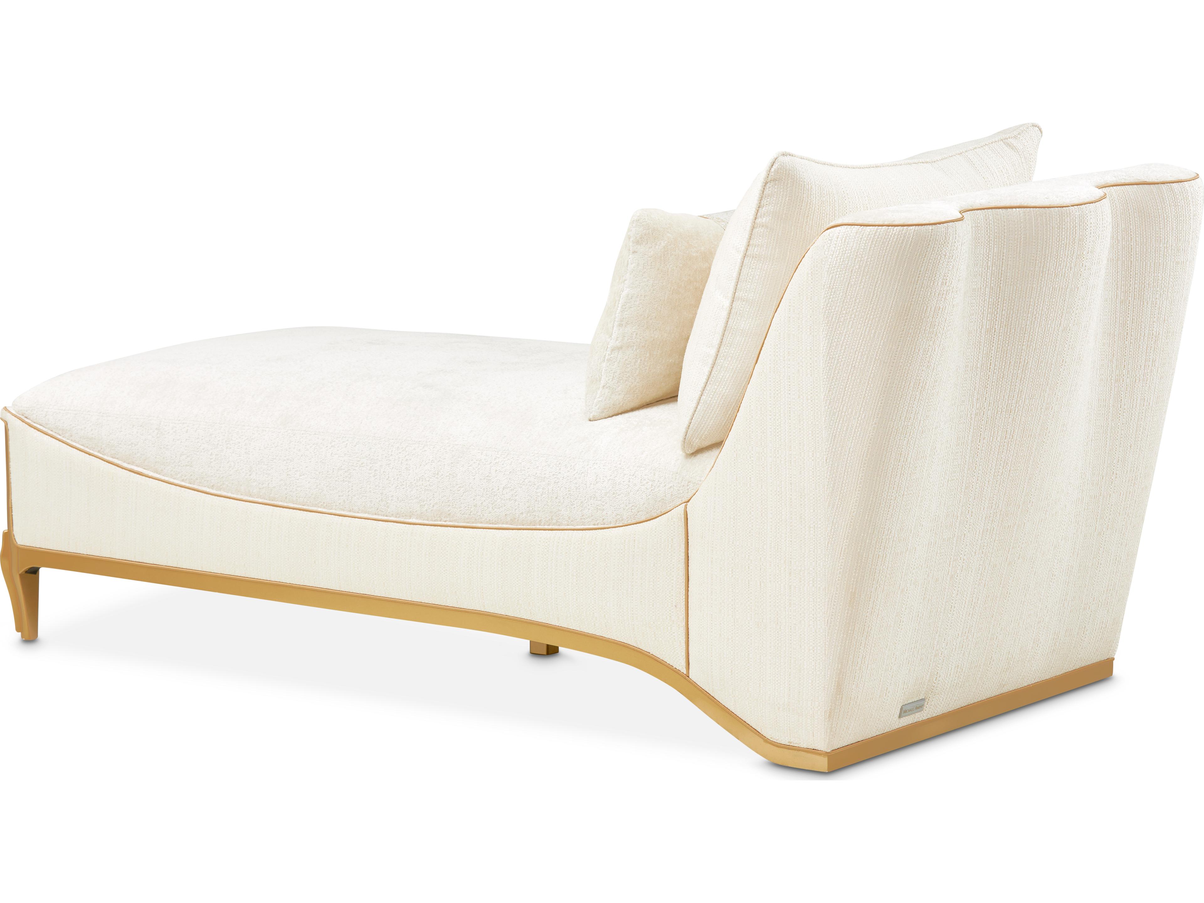 Michael Amini La Terrazza Starlight Light Champagne Upholstered Chaise