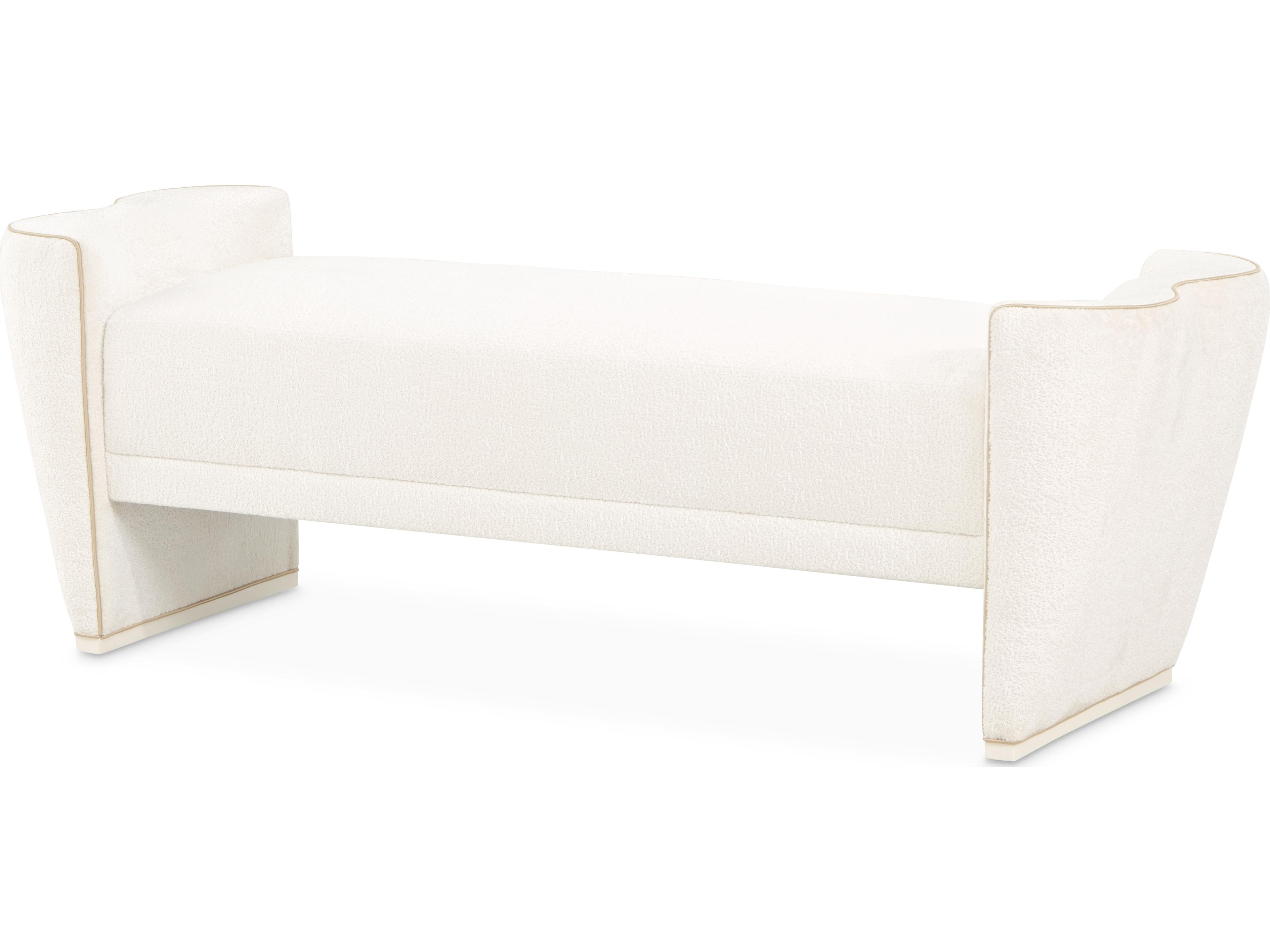 Michael Amini La Terrazza Starlight Creamy Pearl Upholstered Accent Bench