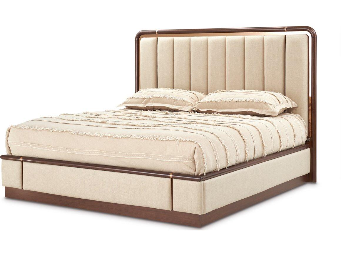 Michael Amini Mason Park Brown Poplar Wood Queen Platform Bed
