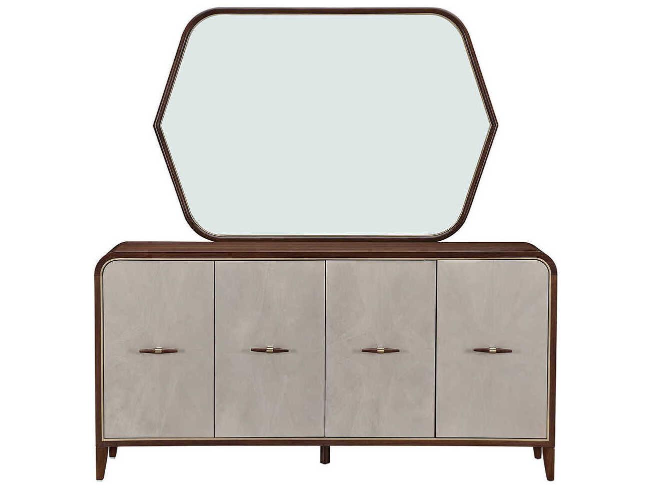 Michael Amini Houston 72" Birch Wood Sideboard with Mirror