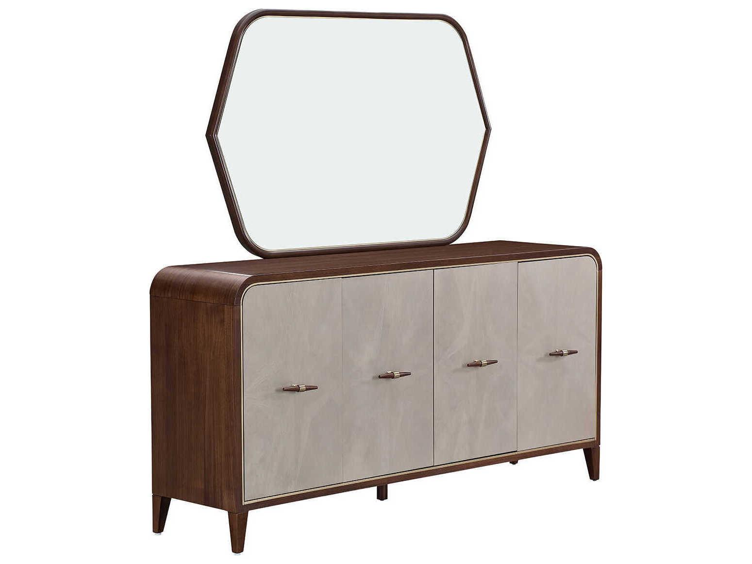 Michael Amini Houston 72" Birch Wood Sideboard with Mirror