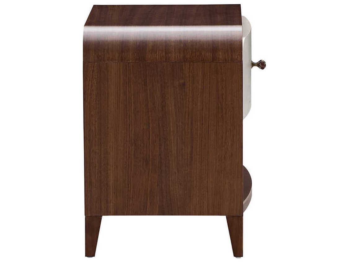 Michael Amini Houston 1-Drawer Brown Birch Wood Nightstand