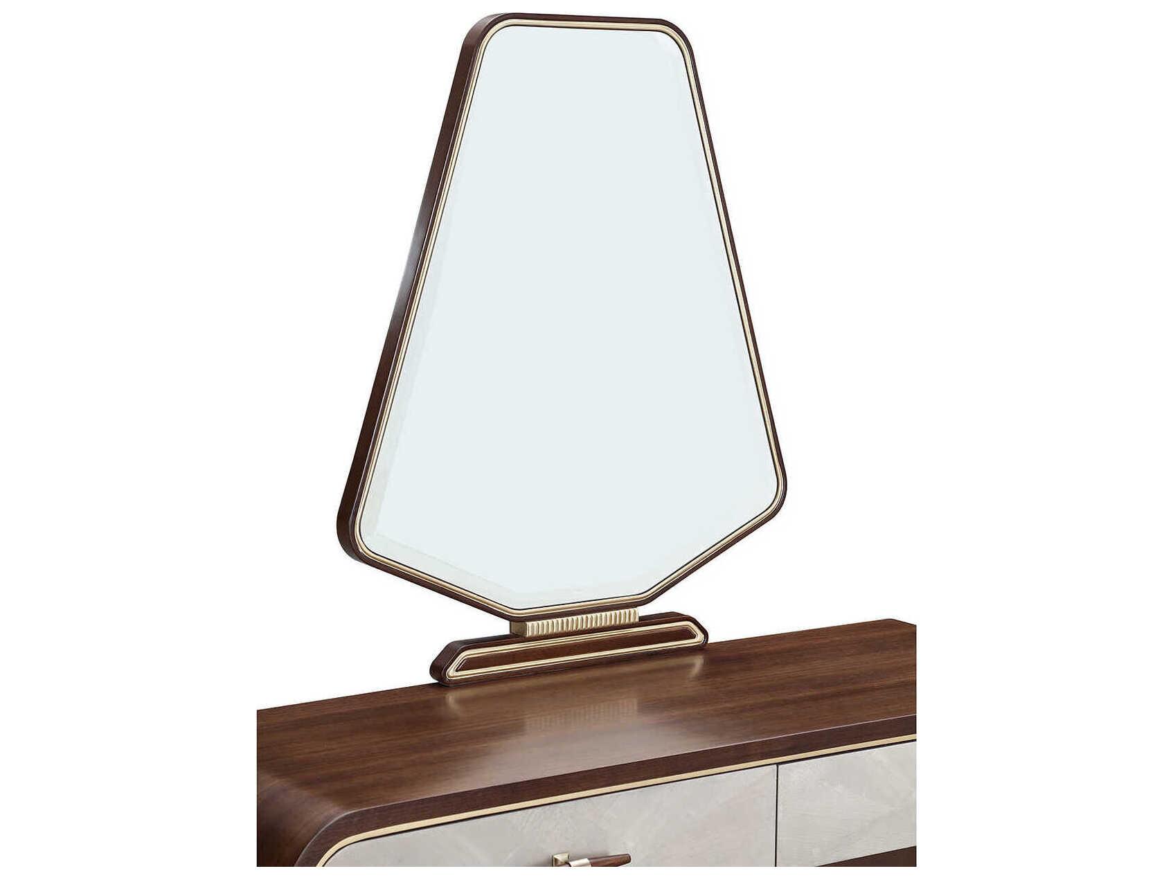 Michael Amini Houston Birch Wood Vanity Table with Mirror