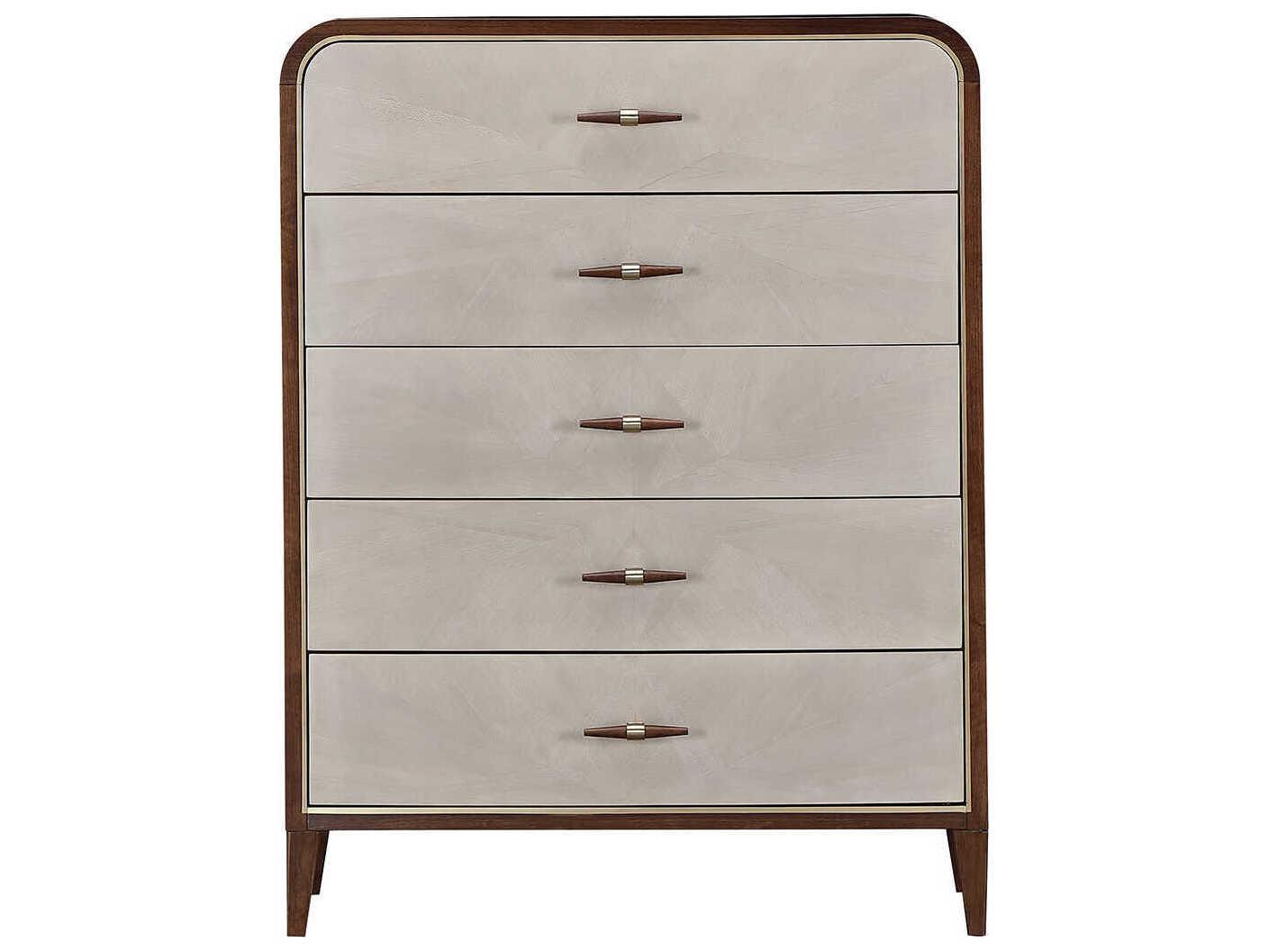 Michael Amini Houston Brown Birch Wood Accent Chest