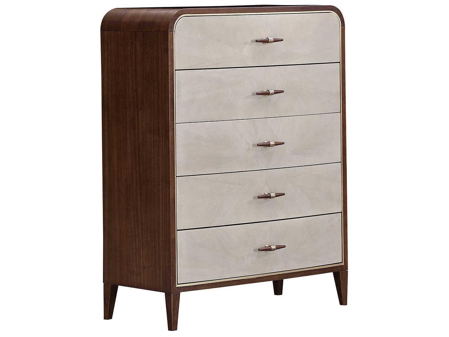 Michael Amini Houston Brown Birch Wood Accent Chest