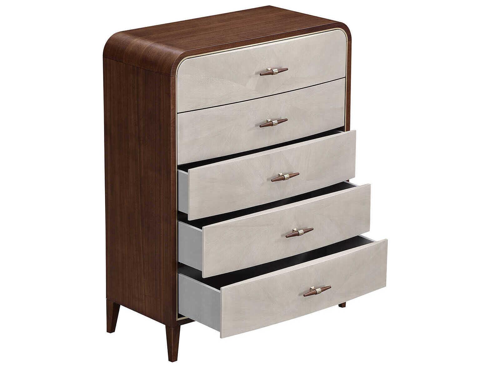 Michael Amini Houston Brown Birch Wood Accent Chest
