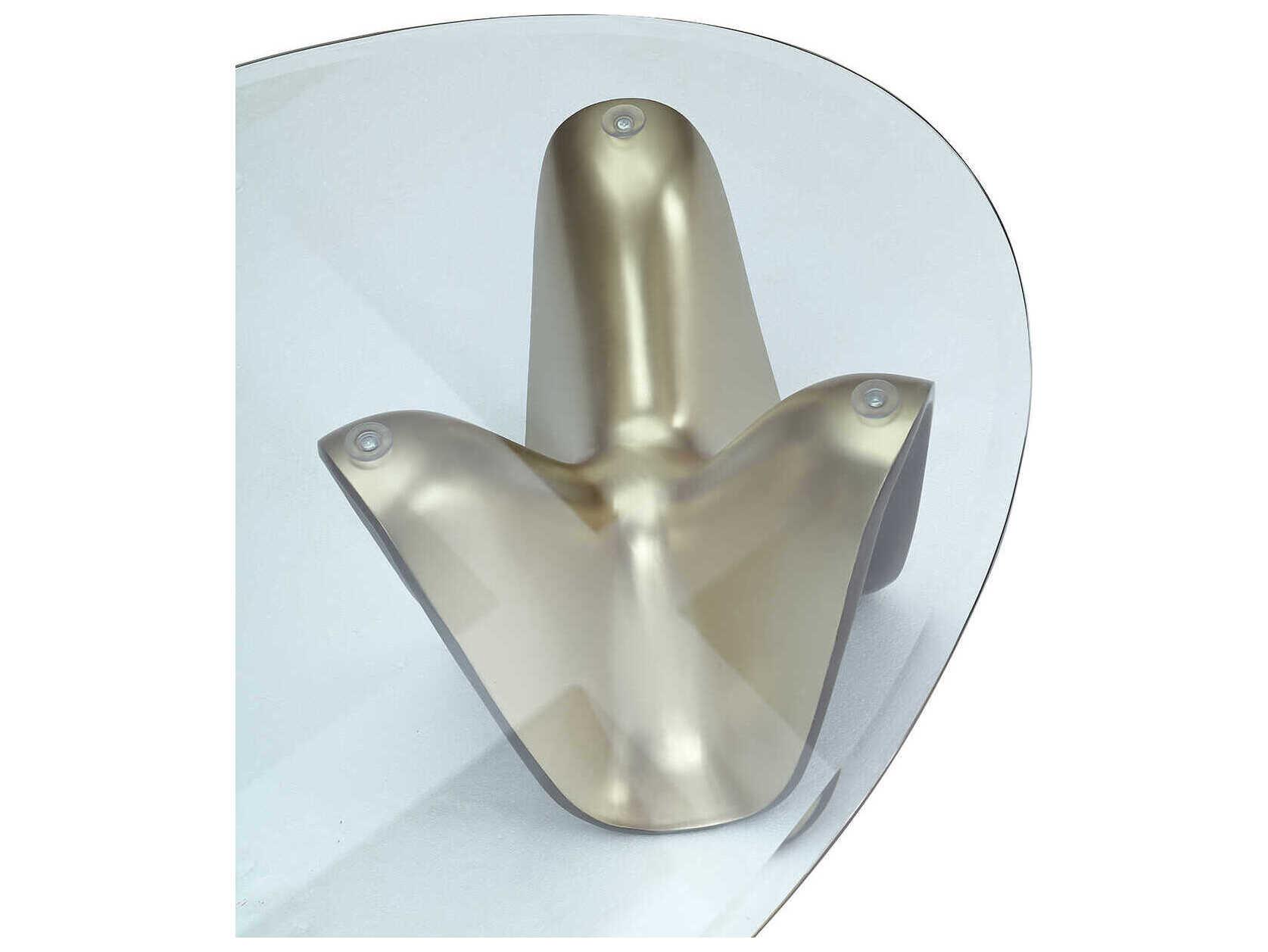 Michael Amini Houston Oval Glass Coffee Table