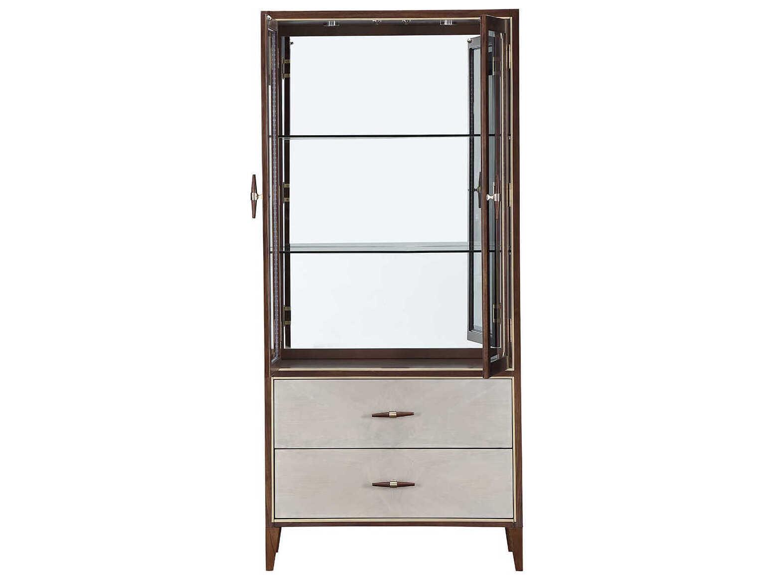 Michael Amini Houston Birch Wood Display Cabinet
