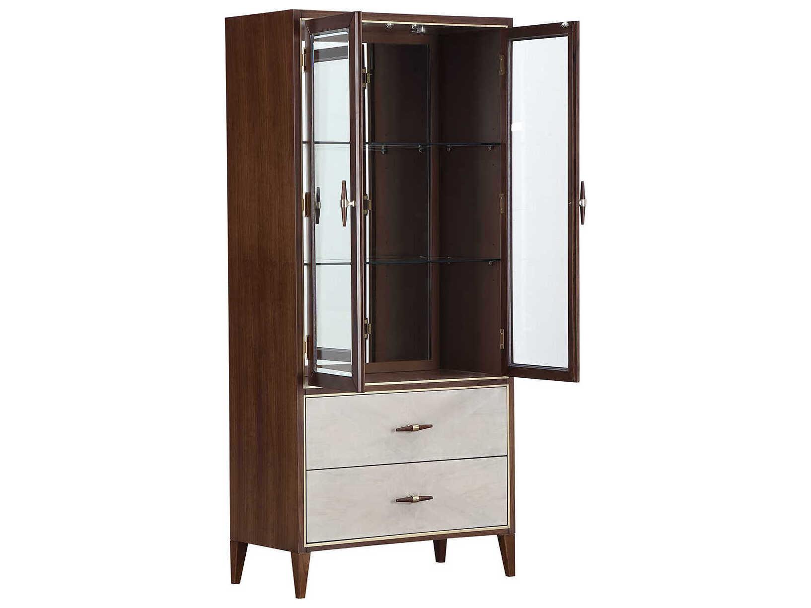 Michael Amini Houston Birch Wood Display Cabinet