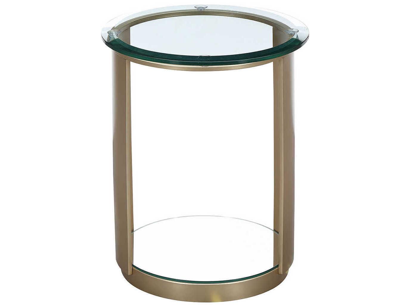 Michael Amini Houston Round Glass End Table