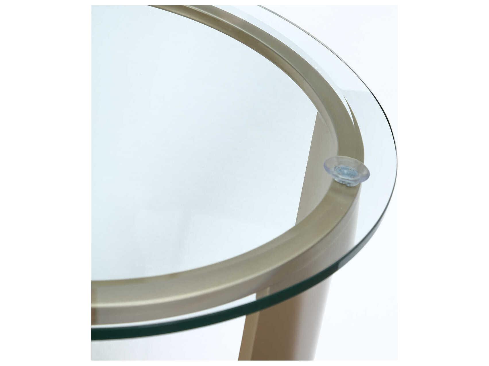 Michael Amini Houston Round Glass End Table