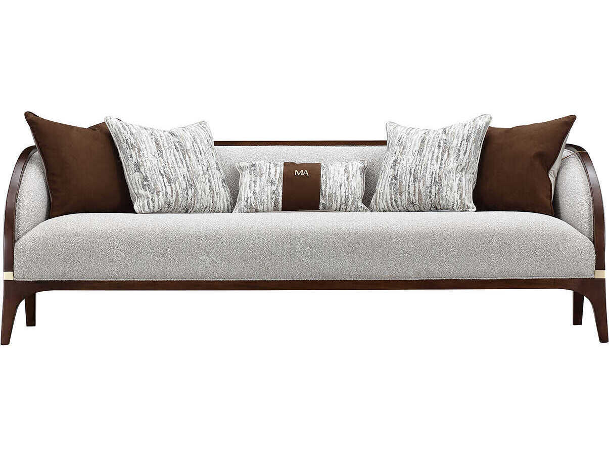 Michael Amini Houston Gray Upholstered Sofa