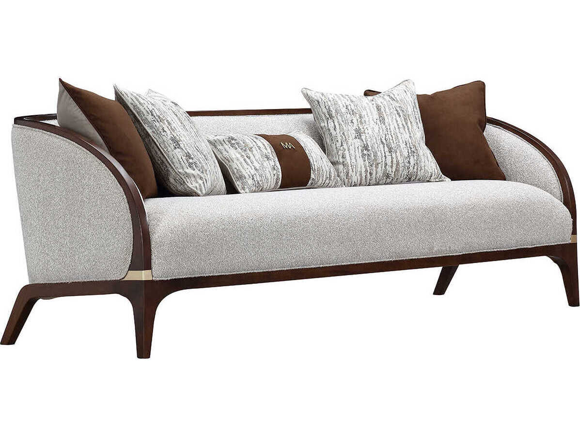 Michael Amini Houston Gray Upholstered Sofa