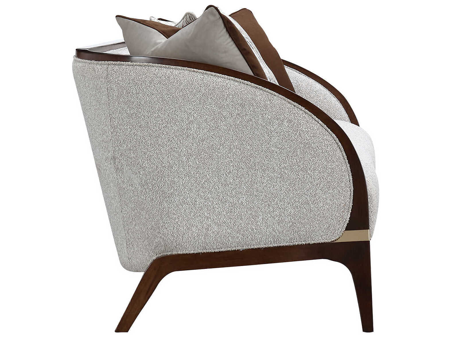 Michael Amini Houston Gray Upholstered Sofa