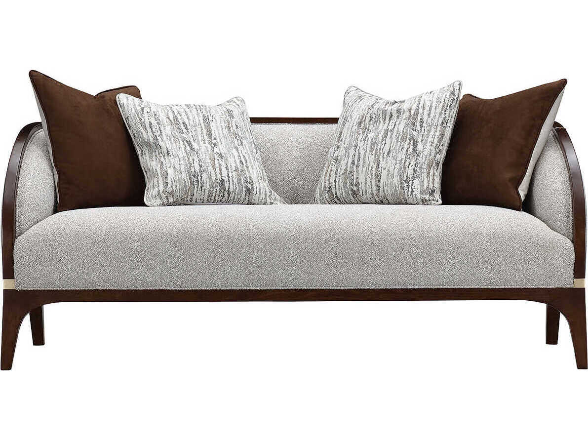 Michael Amini Houston Gray Upholstered Loveseat