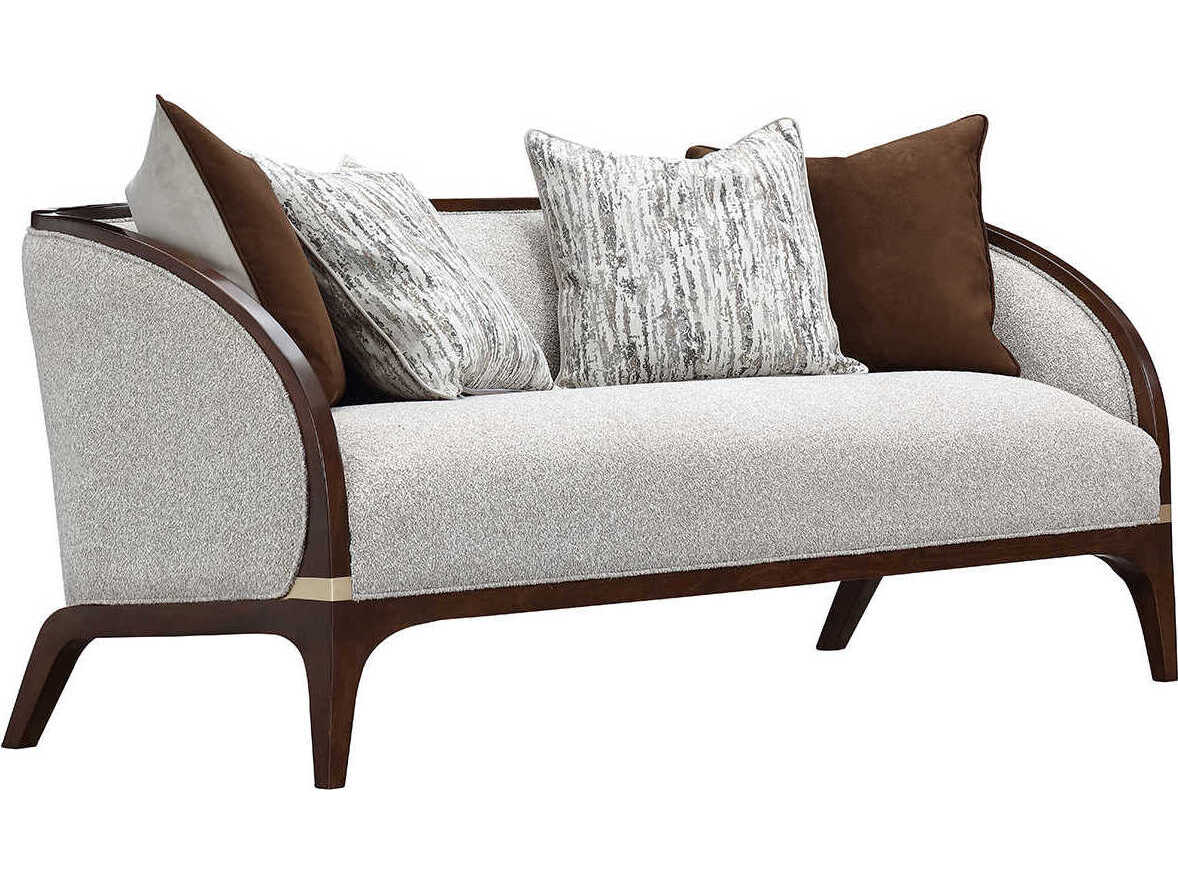 Michael Amini Houston Gray Upholstered Loveseat