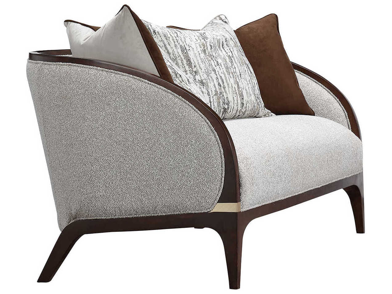 Michael Amini Houston Gray Upholstered Loveseat